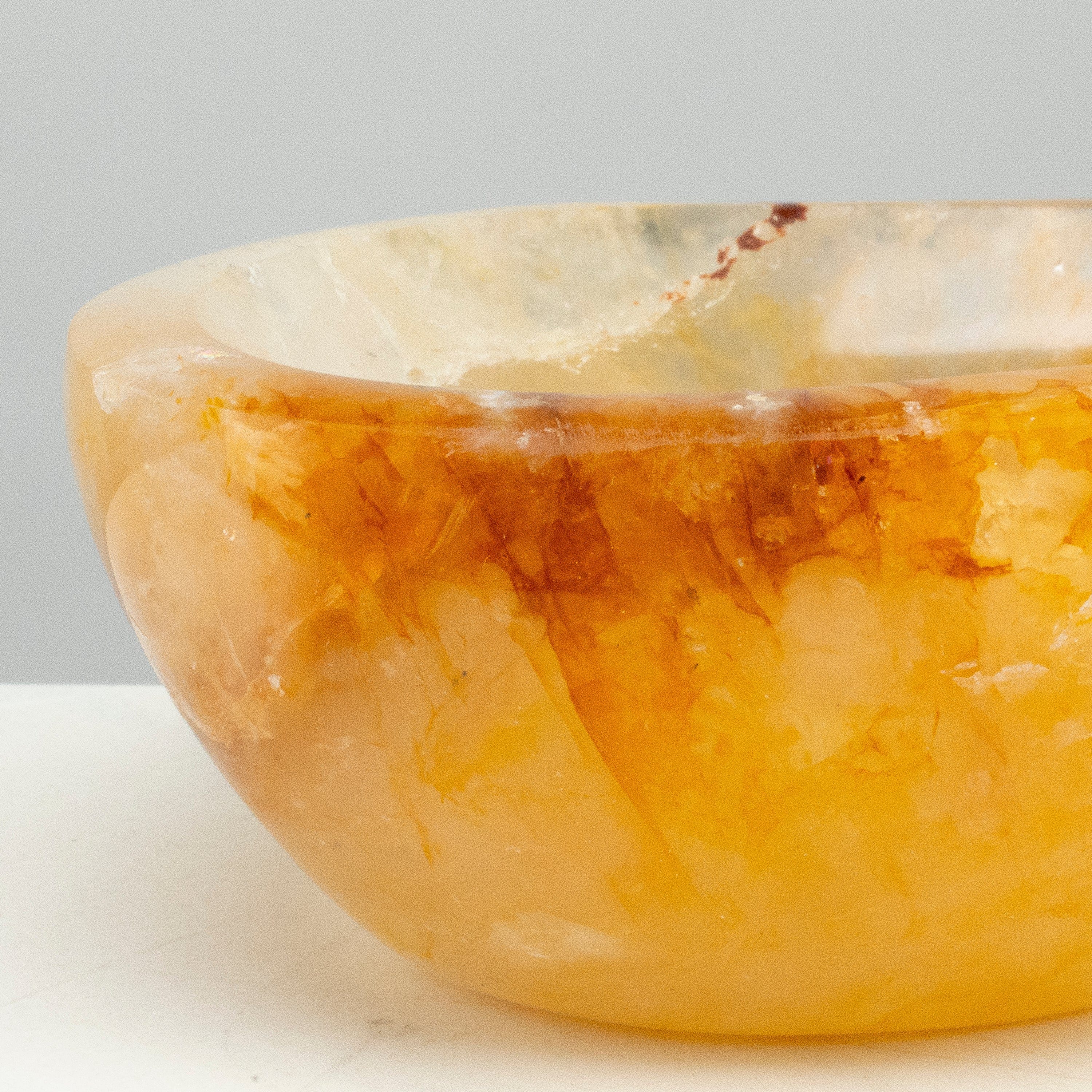 KALIFANO Golden Healer Natural Golden Healer Quartz Bowl (Hematoid Quartz) - 4.5" / 700 grams BHQ600