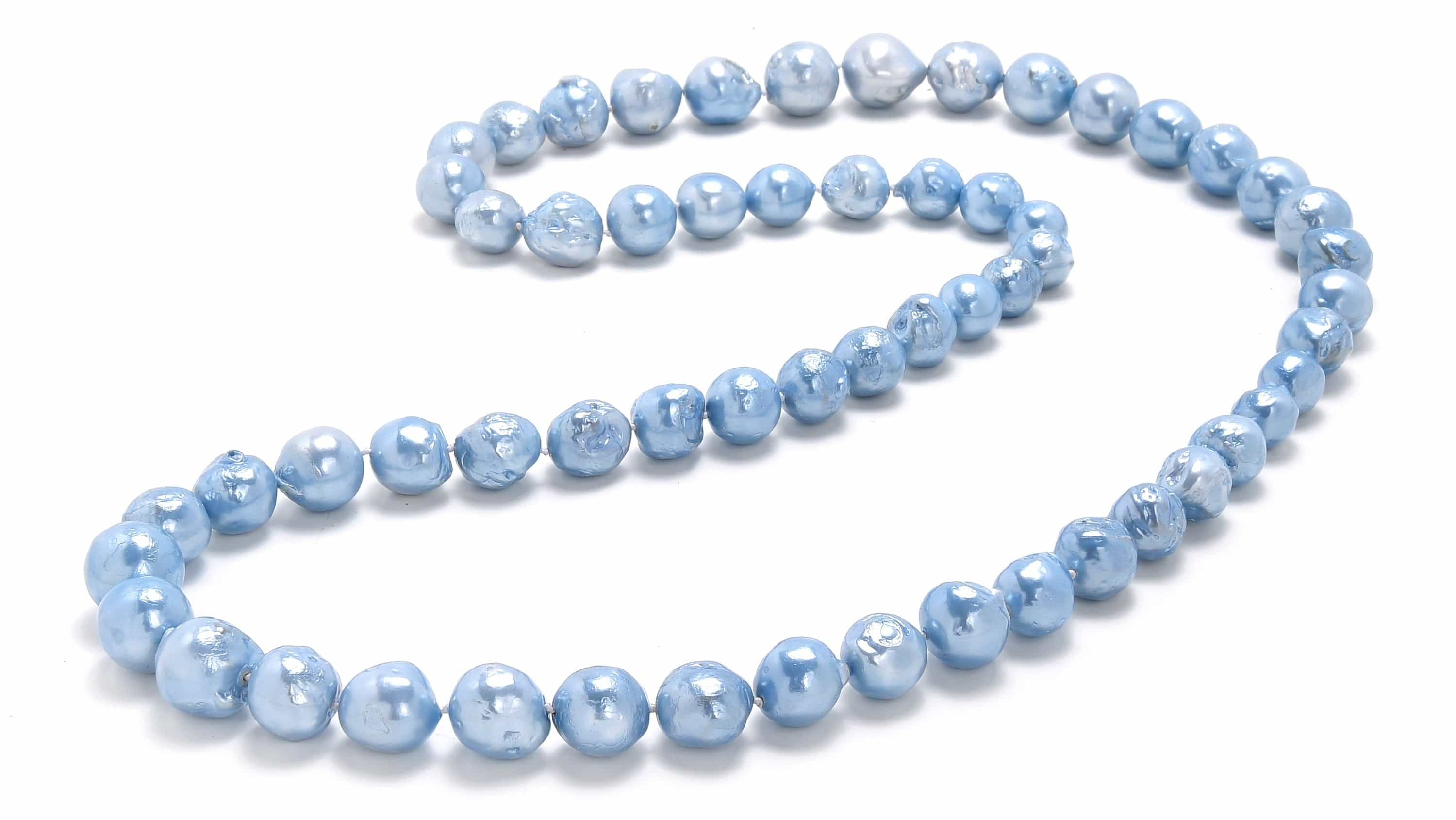Kalifano Jewelry 32" Sky Blue Baroque Pearl Necklace PNB-12-17-04