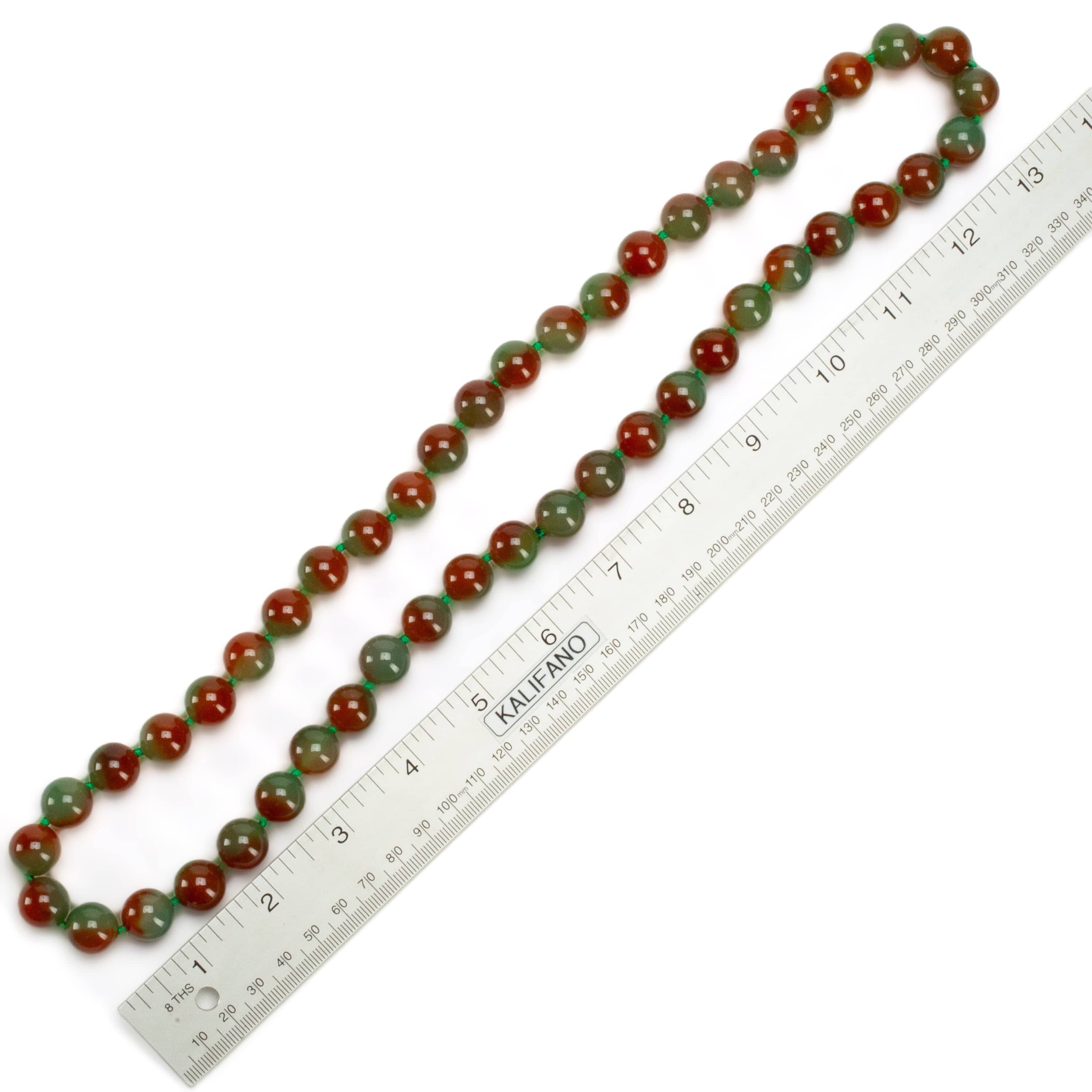 Kalifano Jewelry GOLD-NGP-100 - Red and Green Agate Necklace GOLD-NGP-100