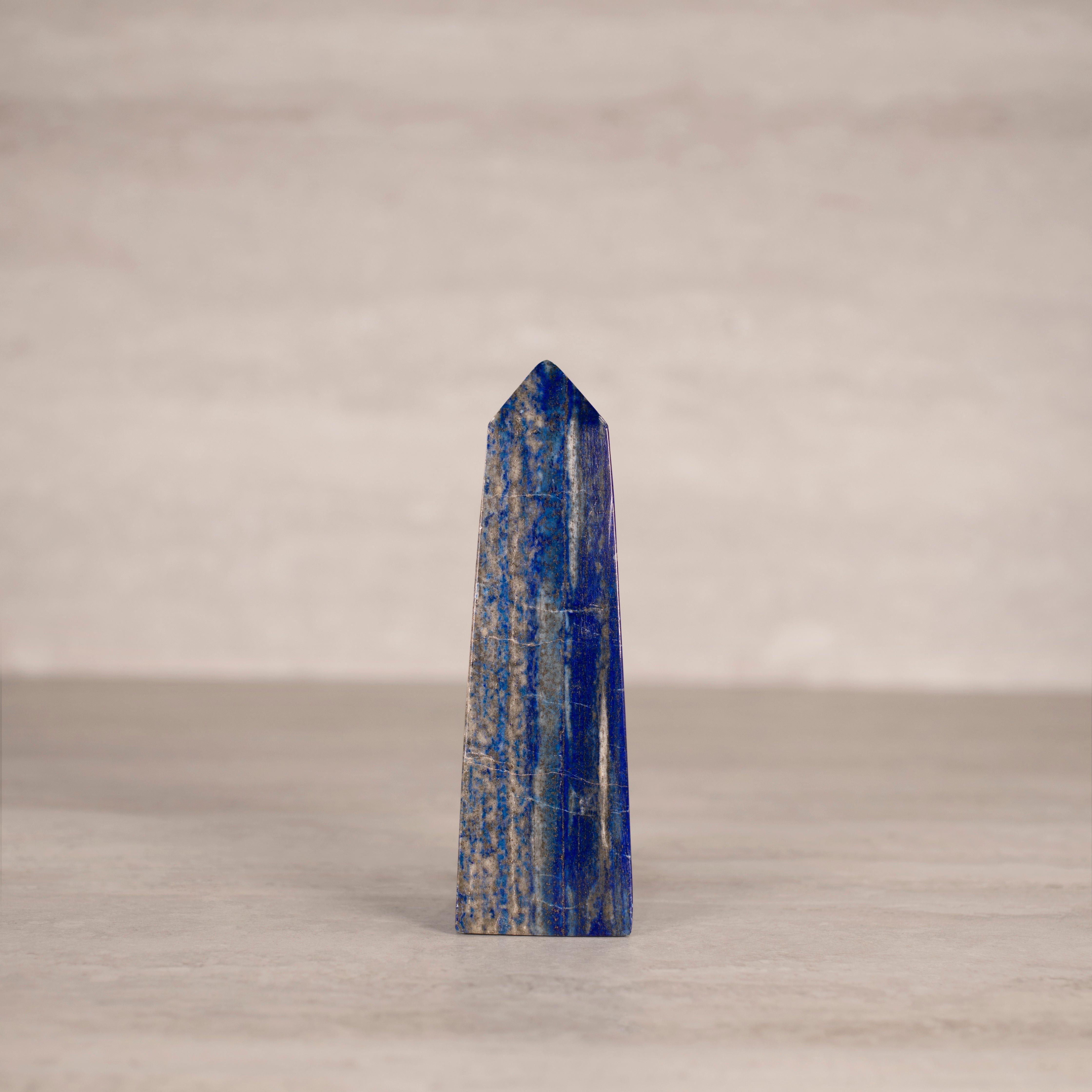 Kalifano Lapis Lapis Lazuli Polished Obelisk from Afghanistan - 5.5" / 737 grams LPOB1500.001