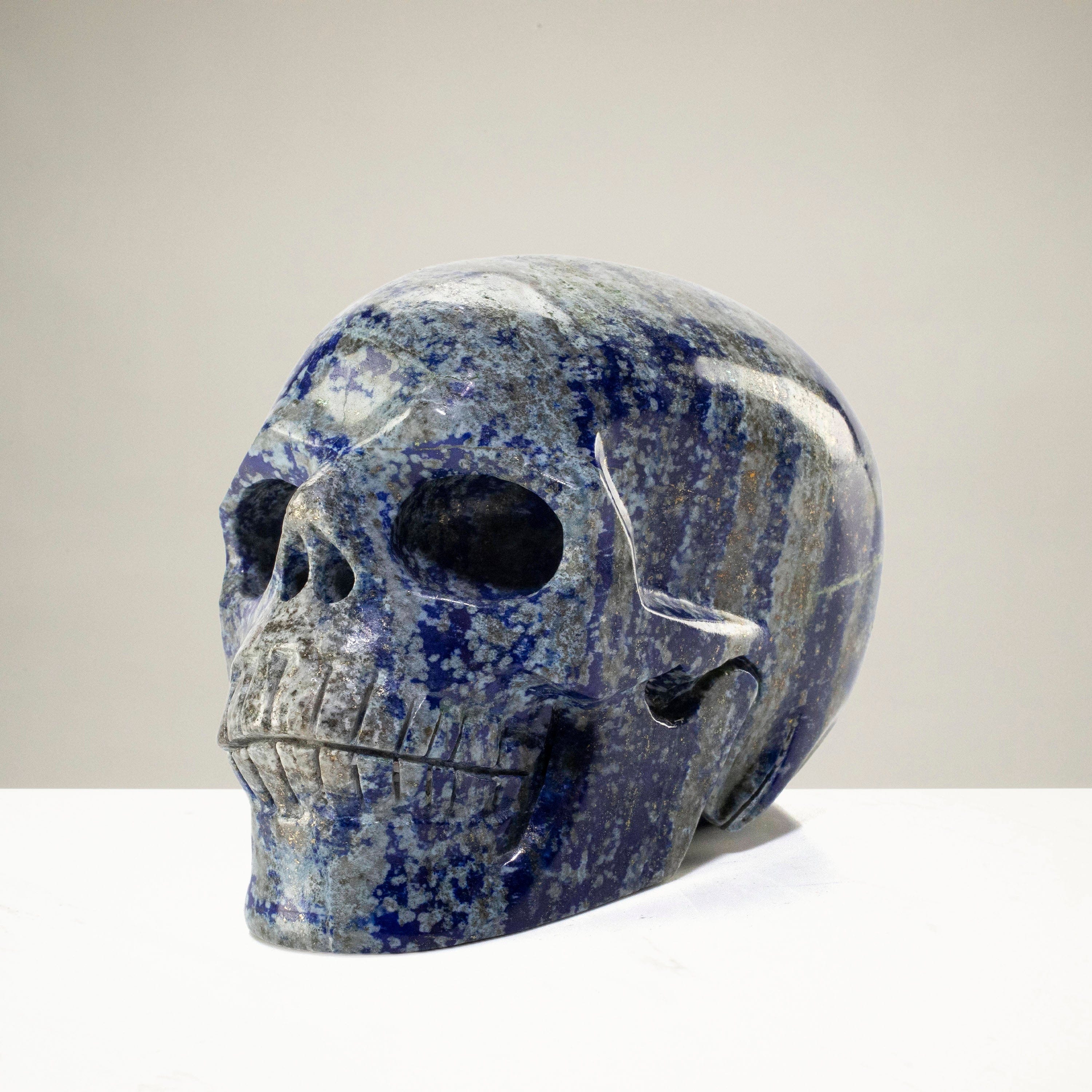 Kalifano Lapis Lapis Skull Carving 4" / 927g SK1300-LP.001