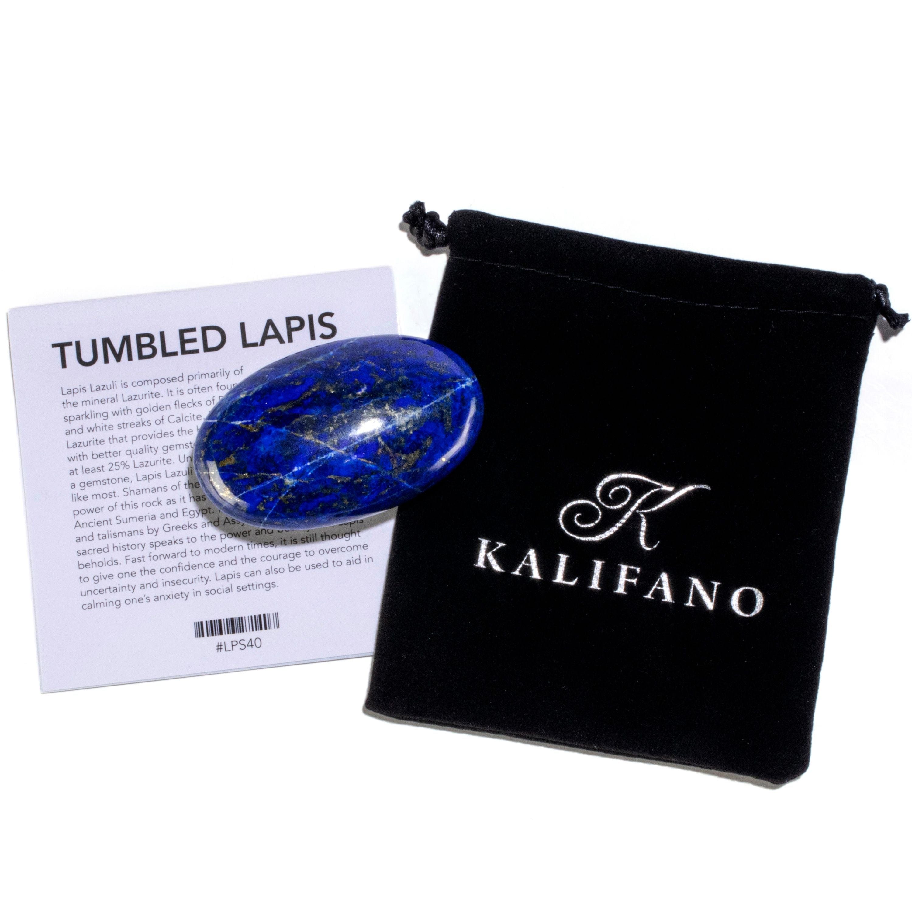 KALIFANO Lapis Natural Lapis Palm Stone PS60-LP