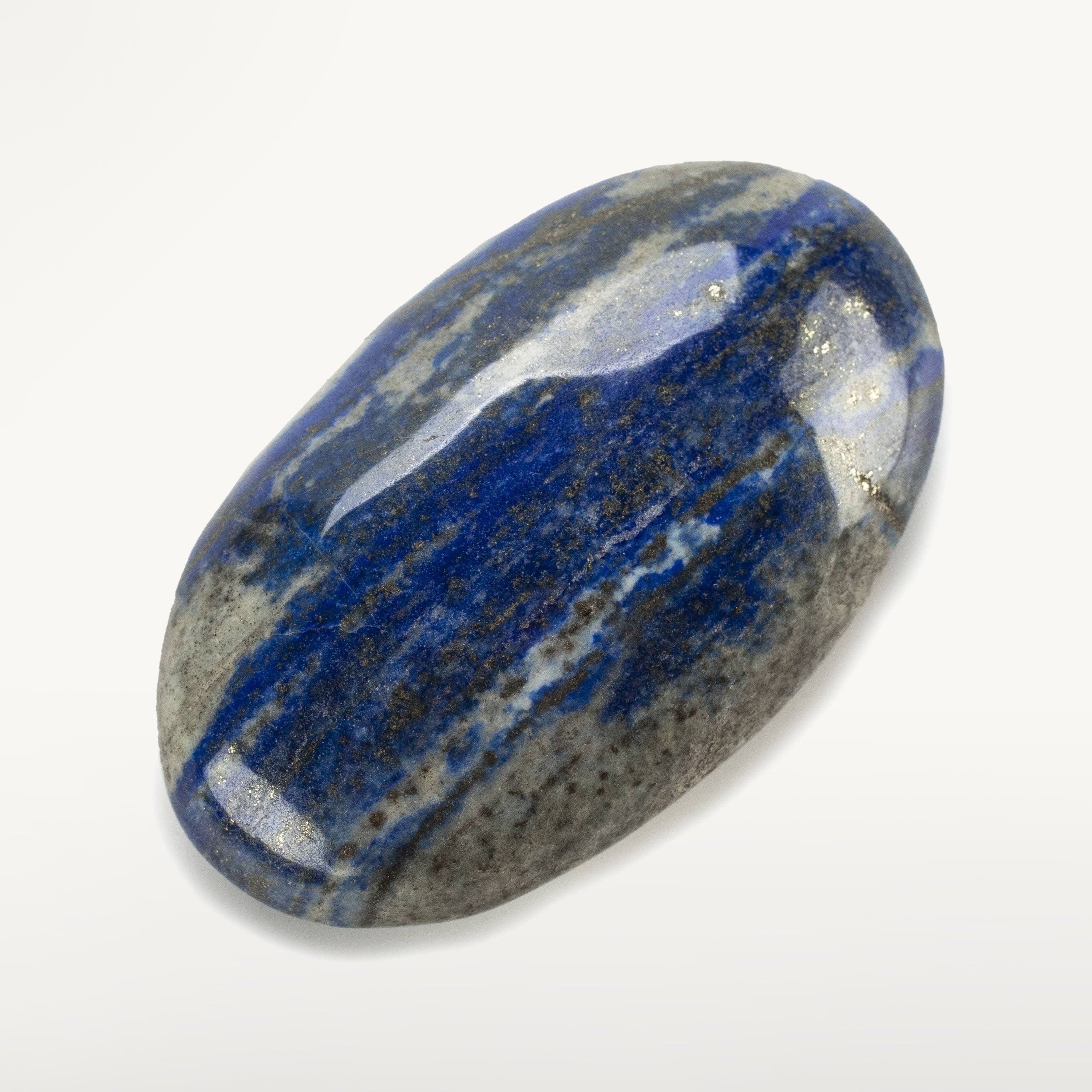 Kalifano Lapis Rare Natural Blue Lapis Lazuli Polished Palm Stone Carving from Afghanistan - 70 g LPS200.003