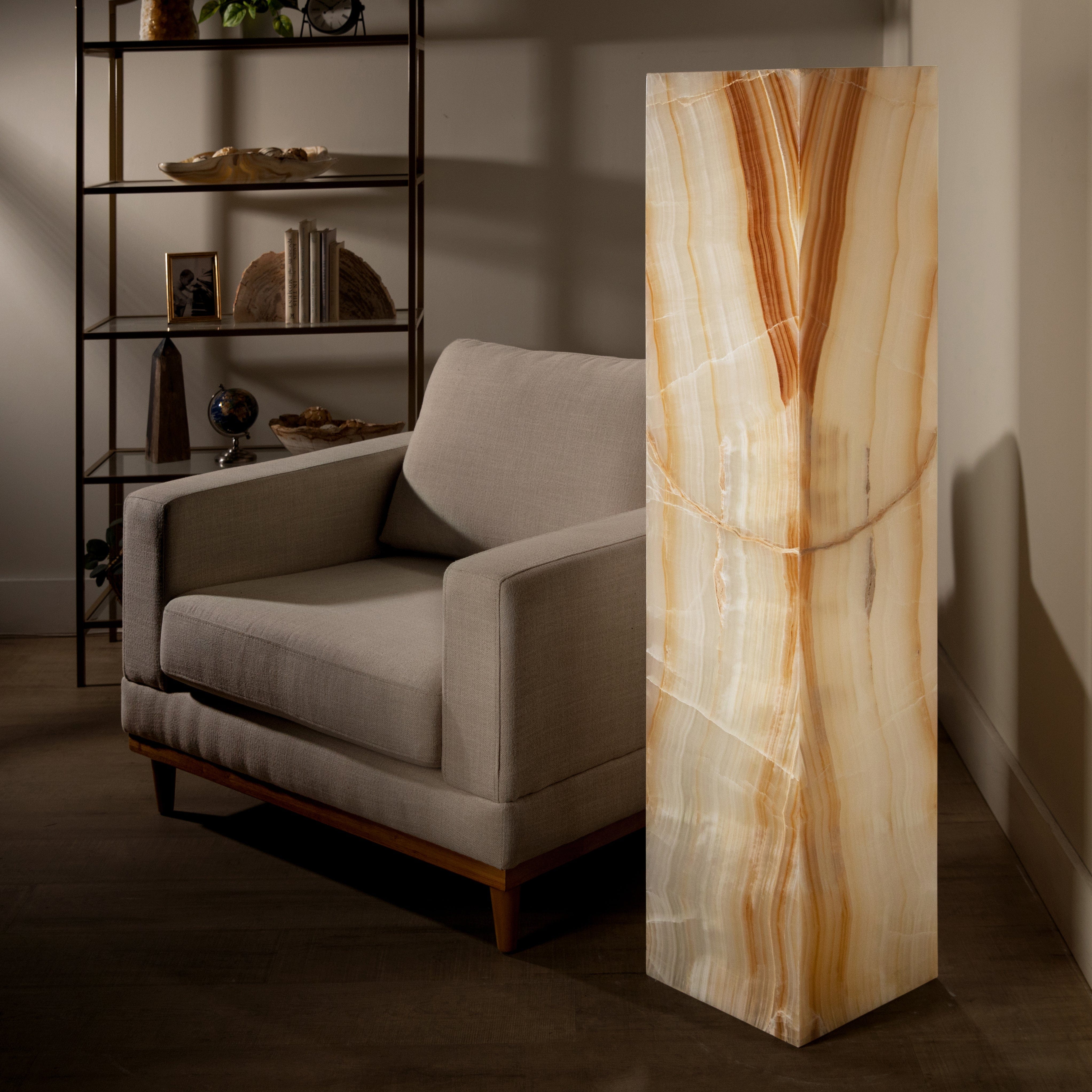 Kalifano Light Towers Amber Onyx Light Tower - 56 in LT140X30.005