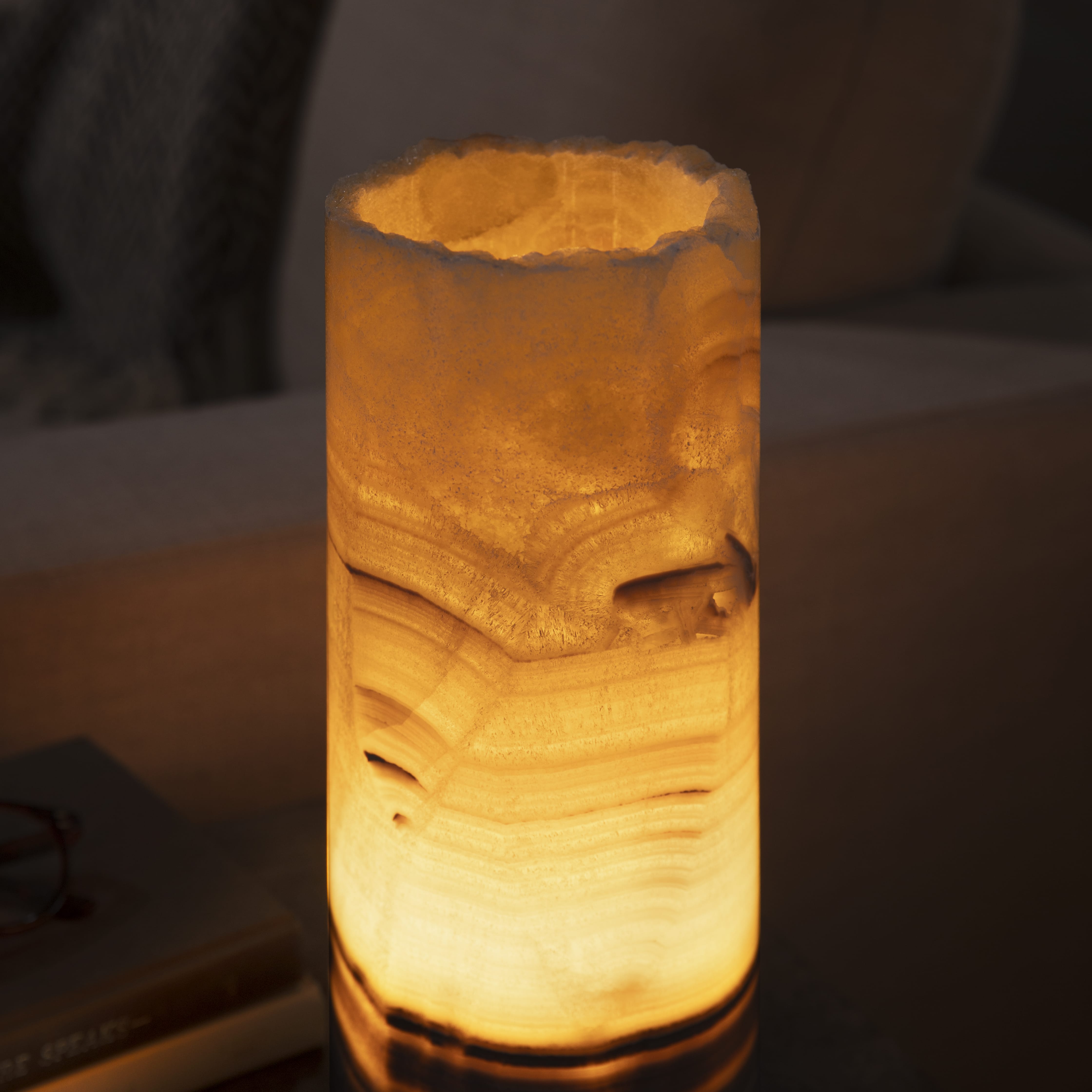 Kalifano Light Towers Onyx Cylinder Light Tower from Mexico - 12" LTCL3010.005