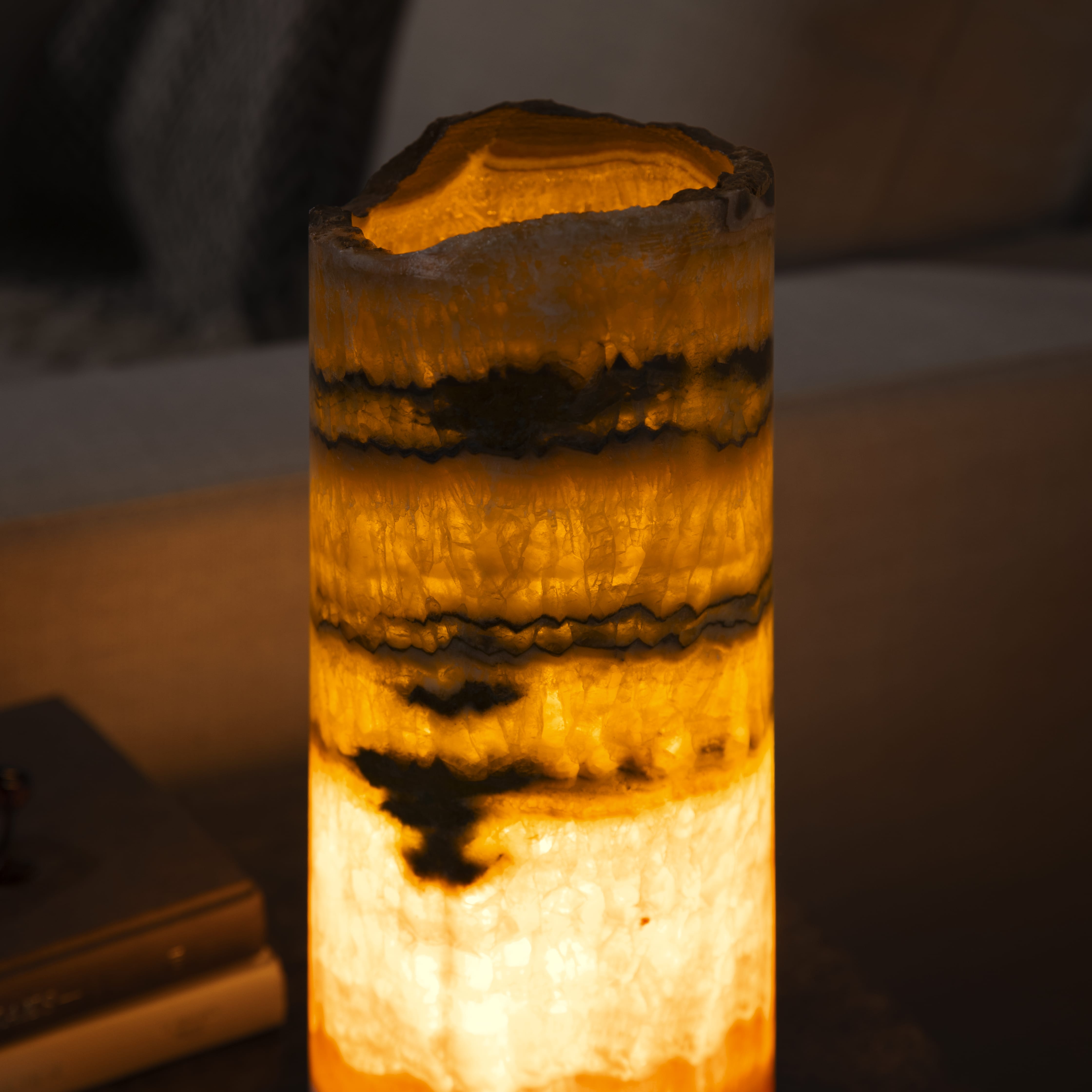 Kalifano Light Towers Onyx Cylinder Light Tower from Mexico - 12" LTCL3010.006