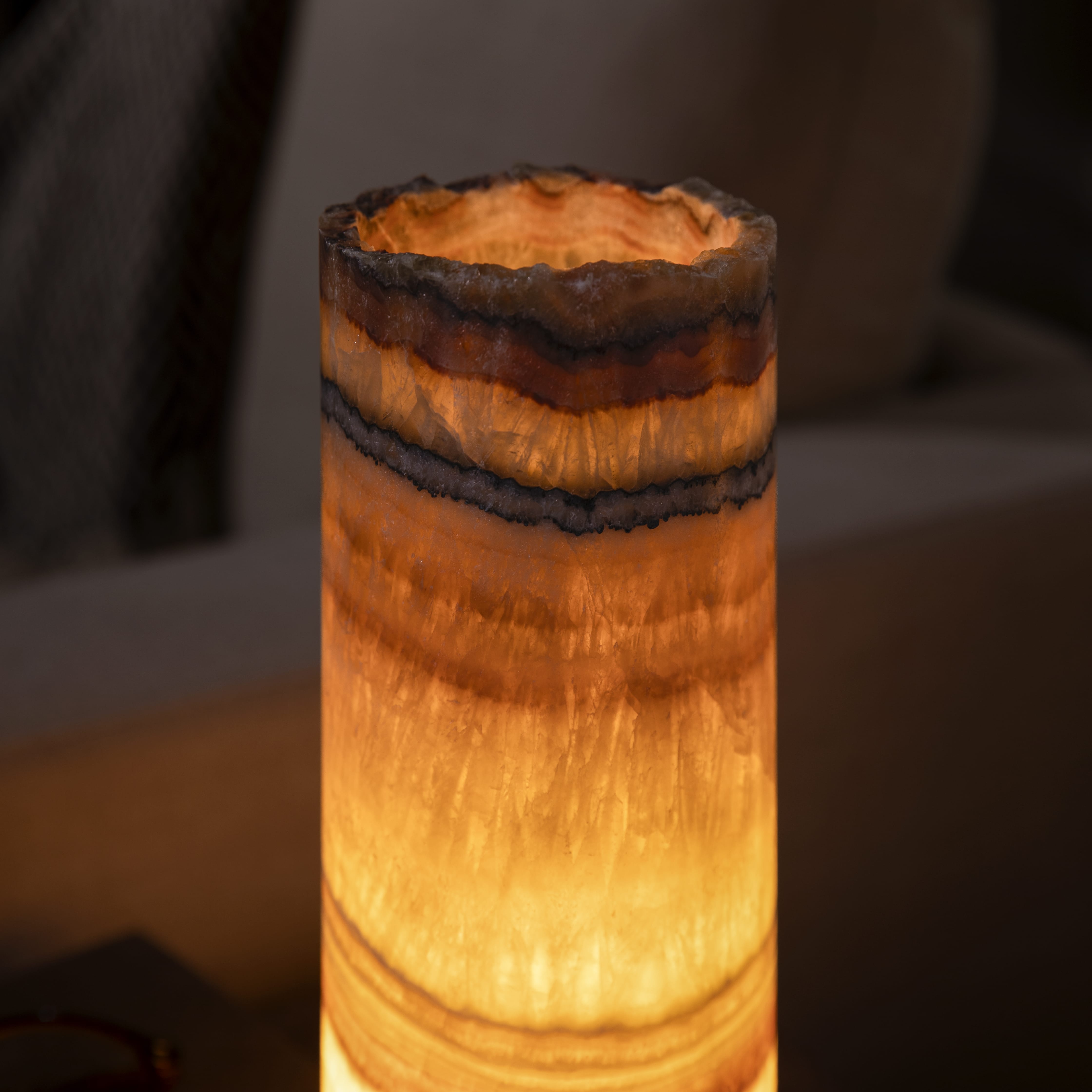 Kalifano Light Towers Onyx Cylinder Light Tower from Mexico - 12" LTCL3010.007