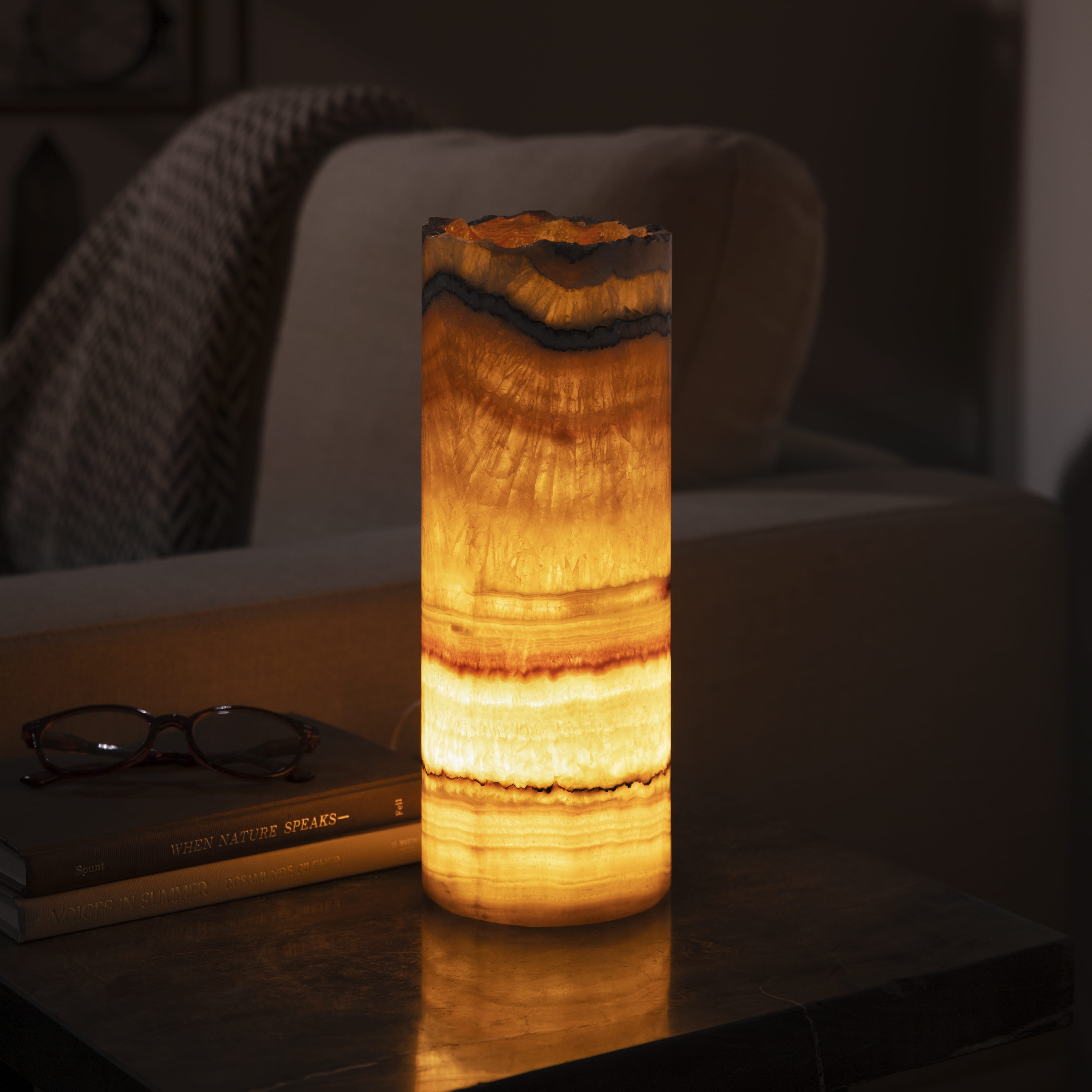 Kalifano Light Towers Onyx Cylinder Light Tower from Mexico - 12" LTCL3010.012