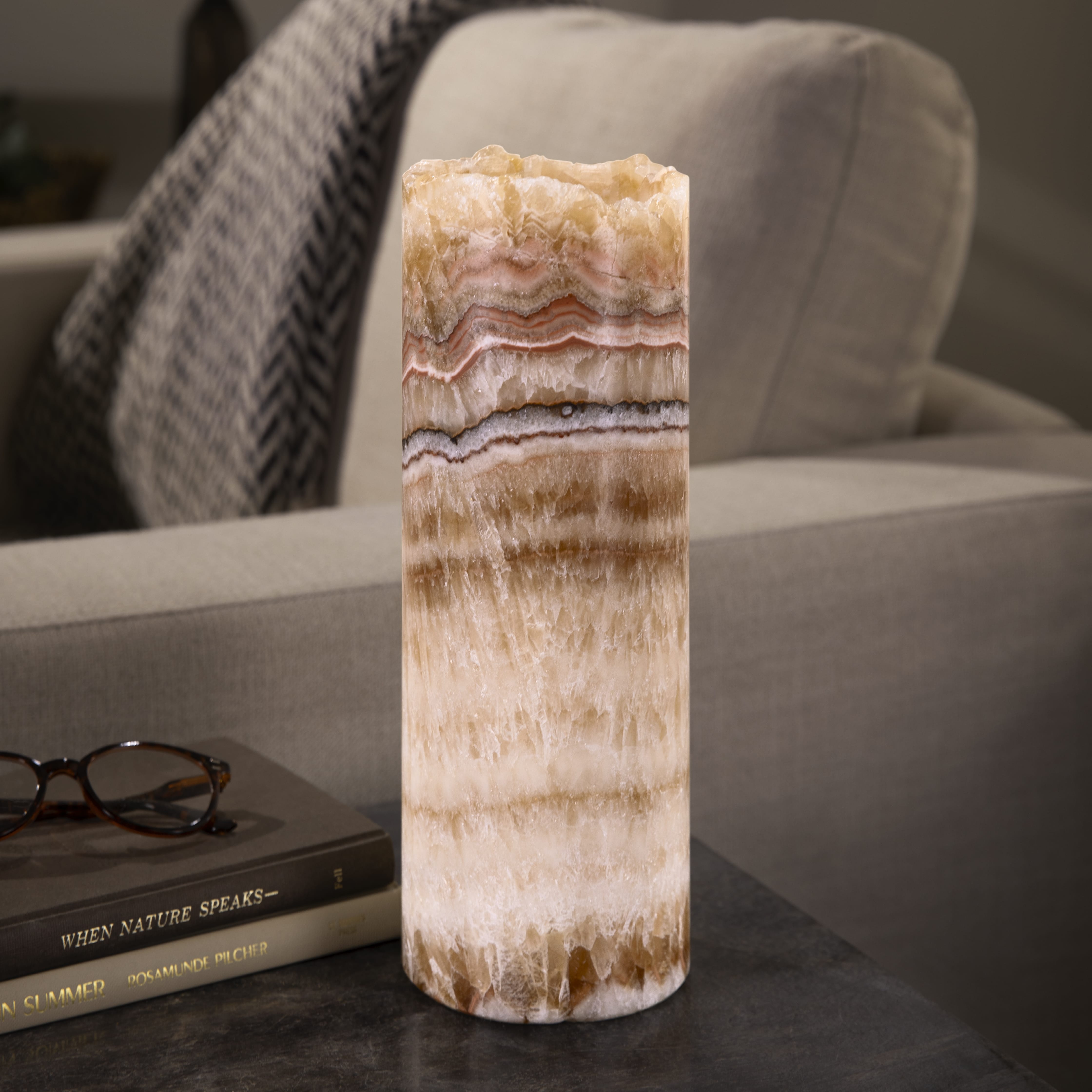 Kalifano Light Towers Onyx Cylinder Light Tower from Mexico - 12" LTCL3010.022