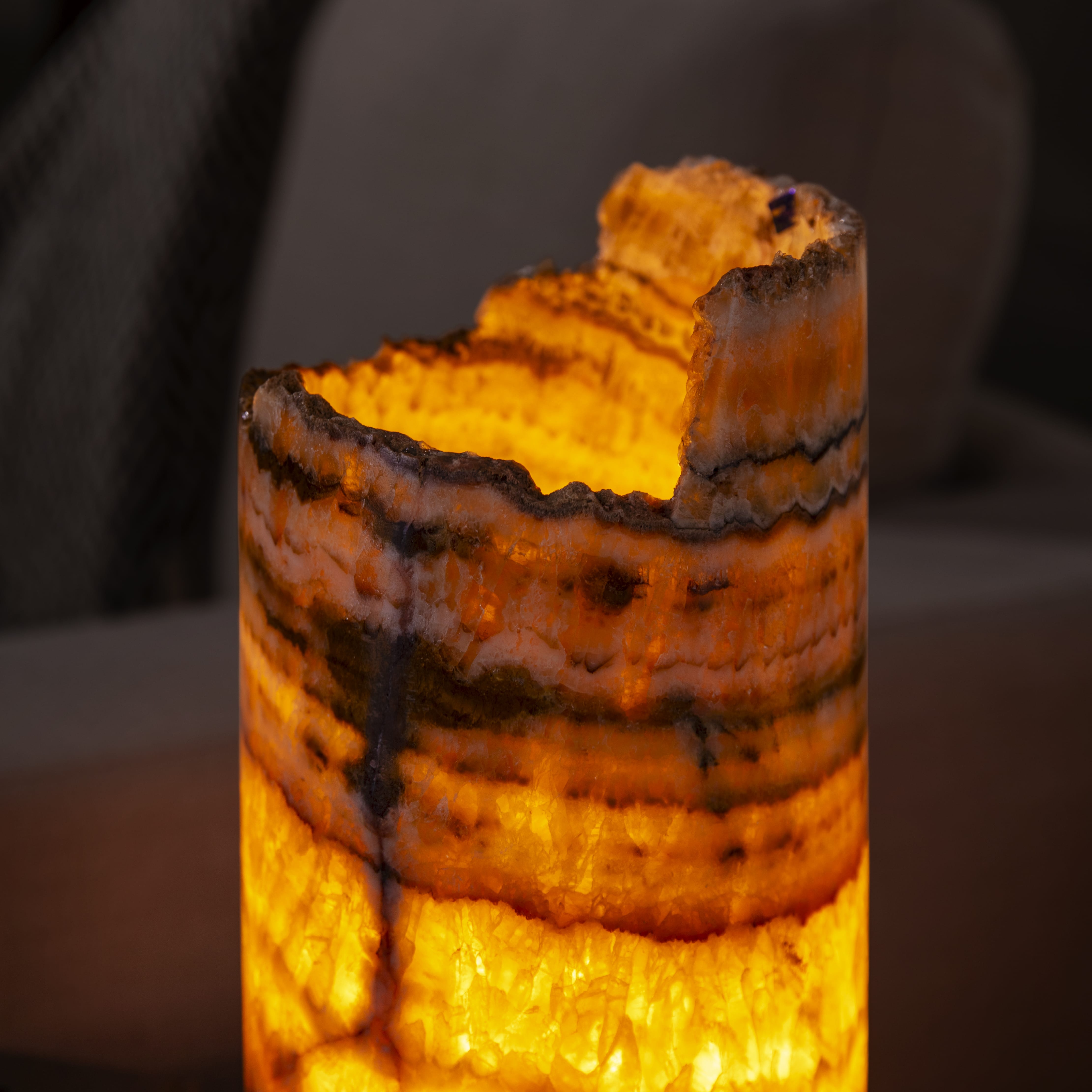 Kalifano Light Towers Onyx Cylinder Light Tower from Mexico - 12" LTCL3015.012