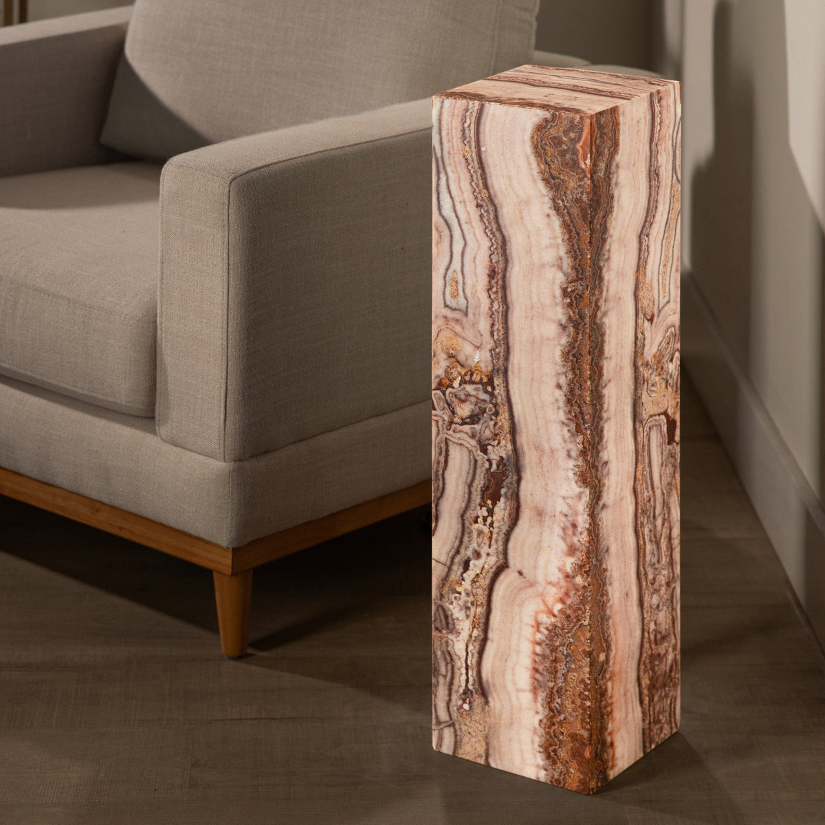 Kalifano Light Towers Pink Serpentine Onyx Light Tower - 30 in LT75X20.001