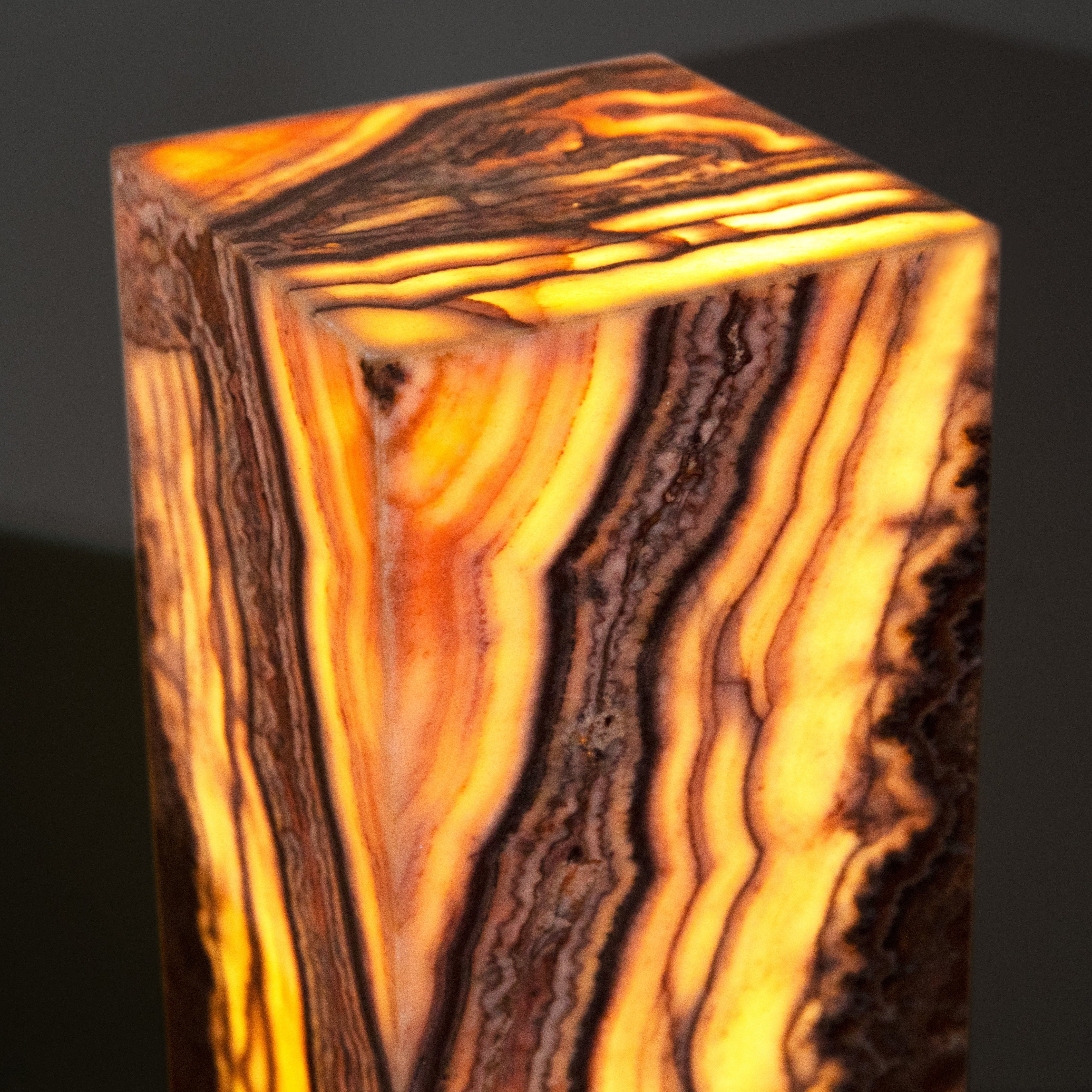 Pink Serpentine Onyx Light Tower - 30 in