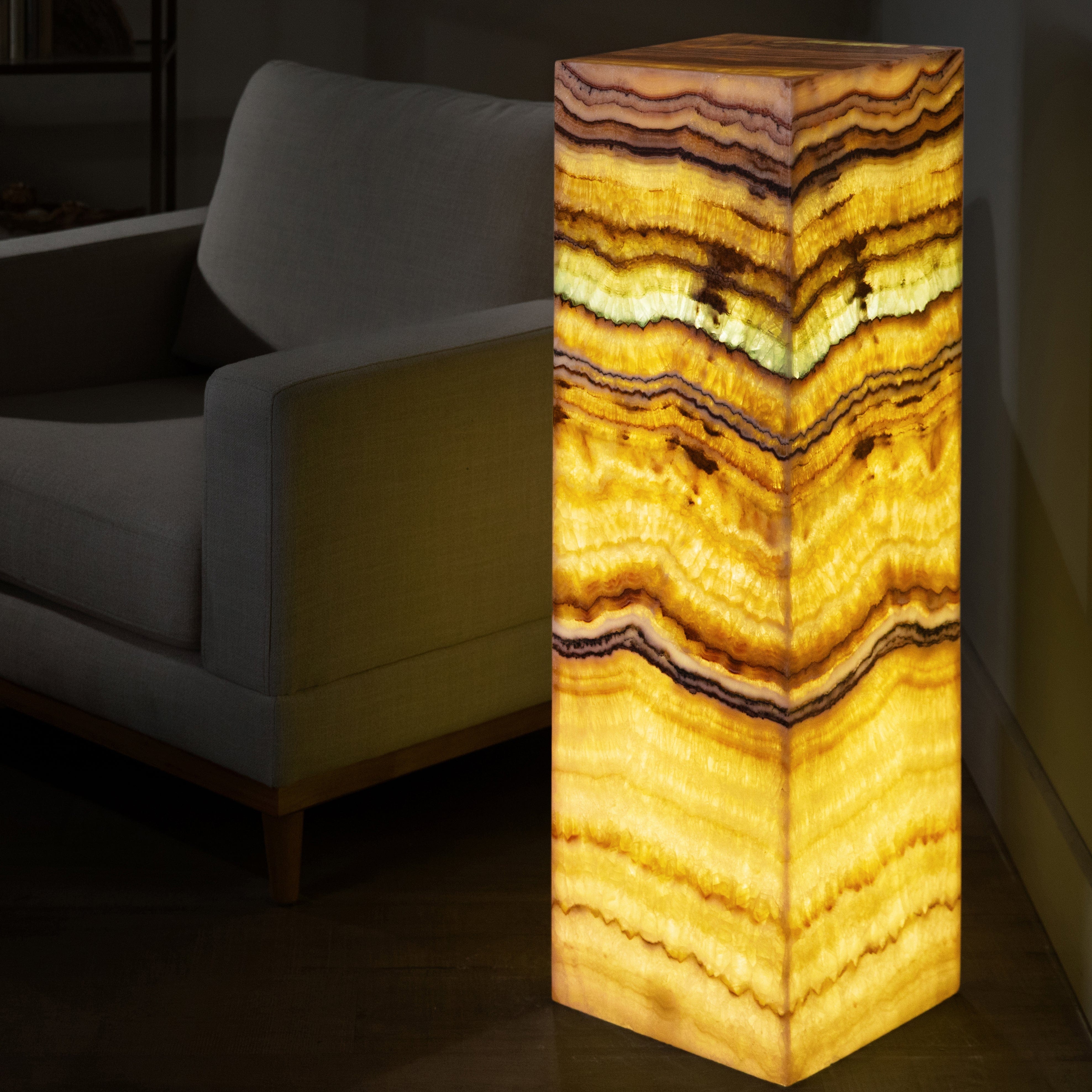 Kalifano Light Towers Serpentine Onyx Light Tower - 40 in LT100X30.026
