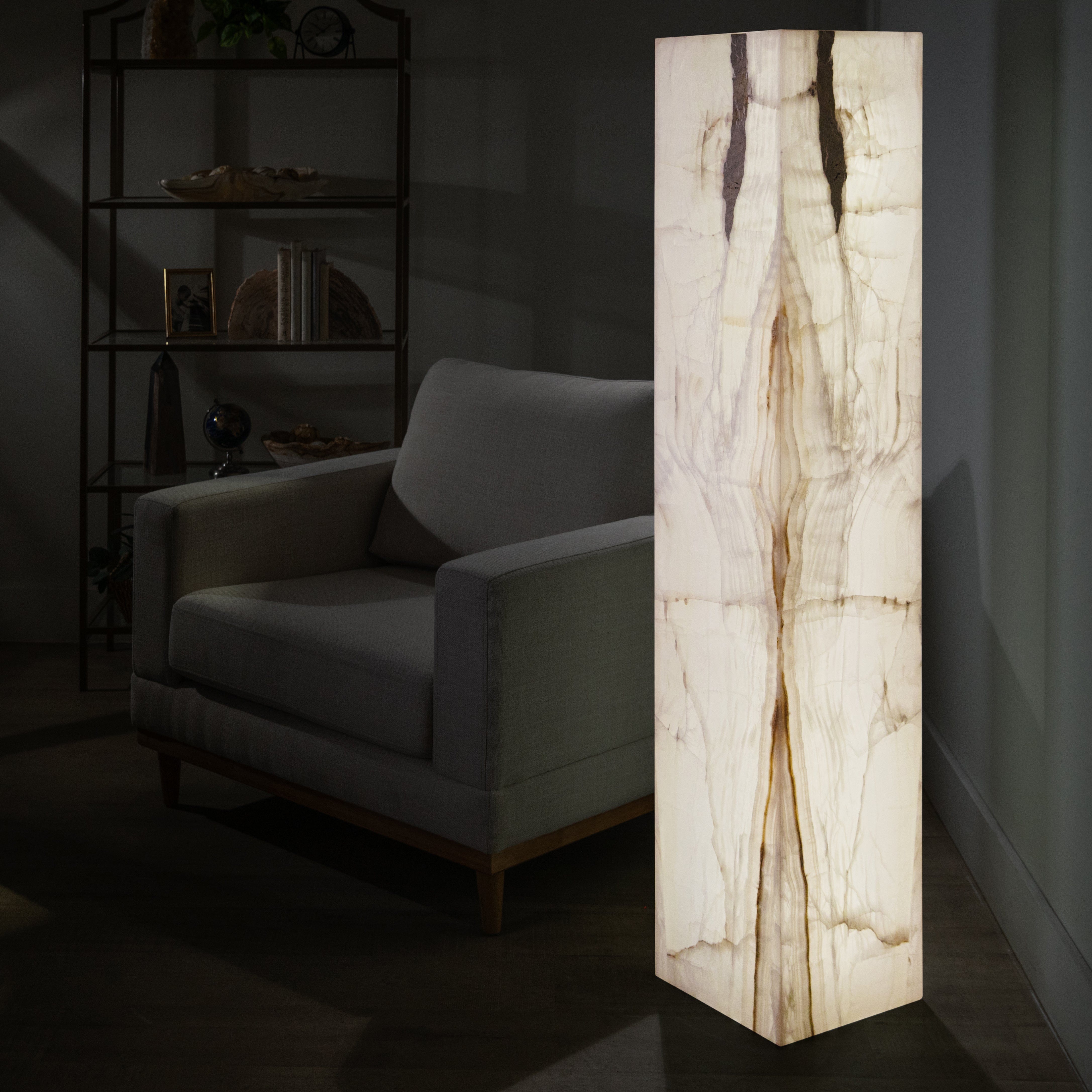 Kalifano Light Towers White Onyx Light Tower - 59 in LT150X30.005