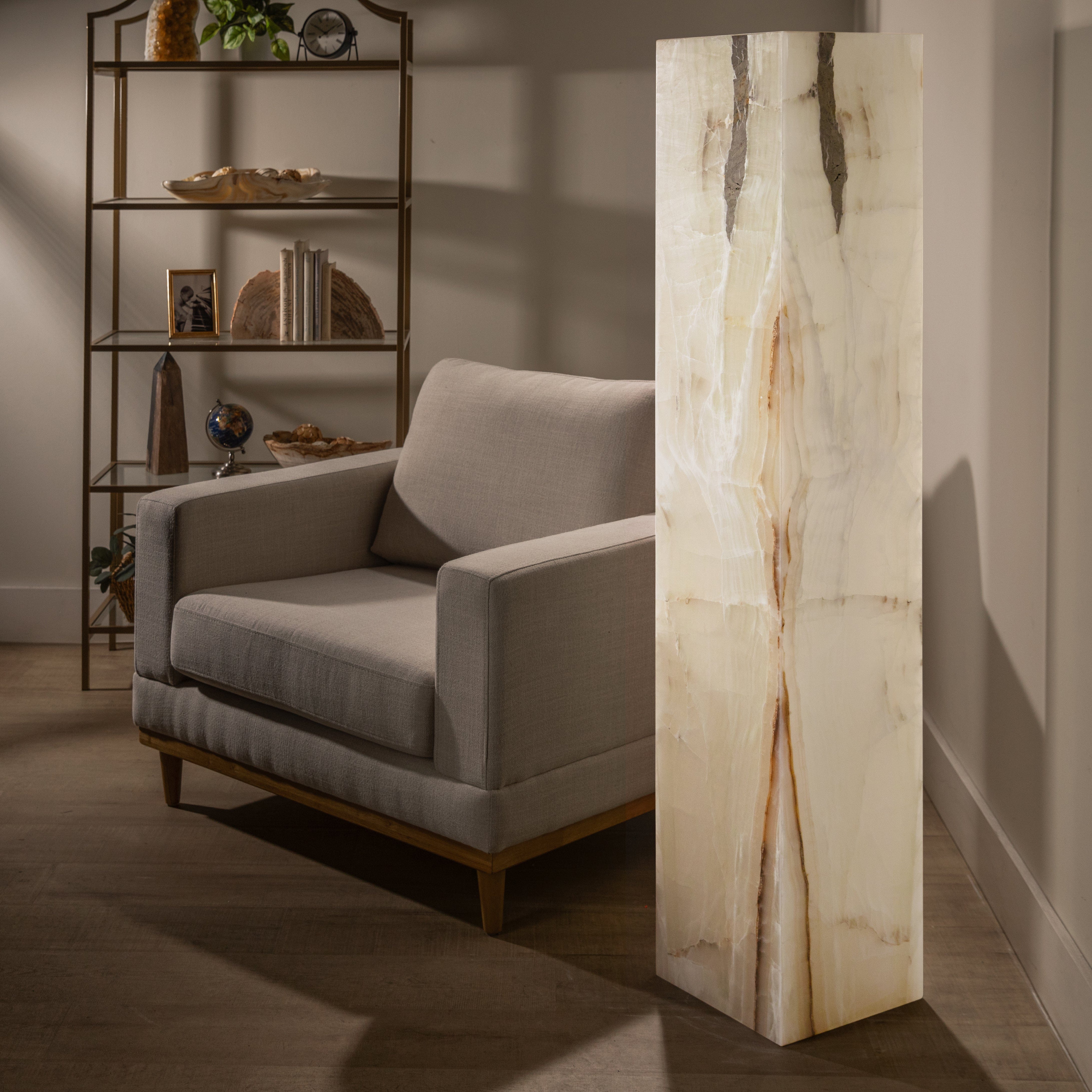 Kalifano Light Towers White Onyx Light Tower - 59 in LT150X30.005