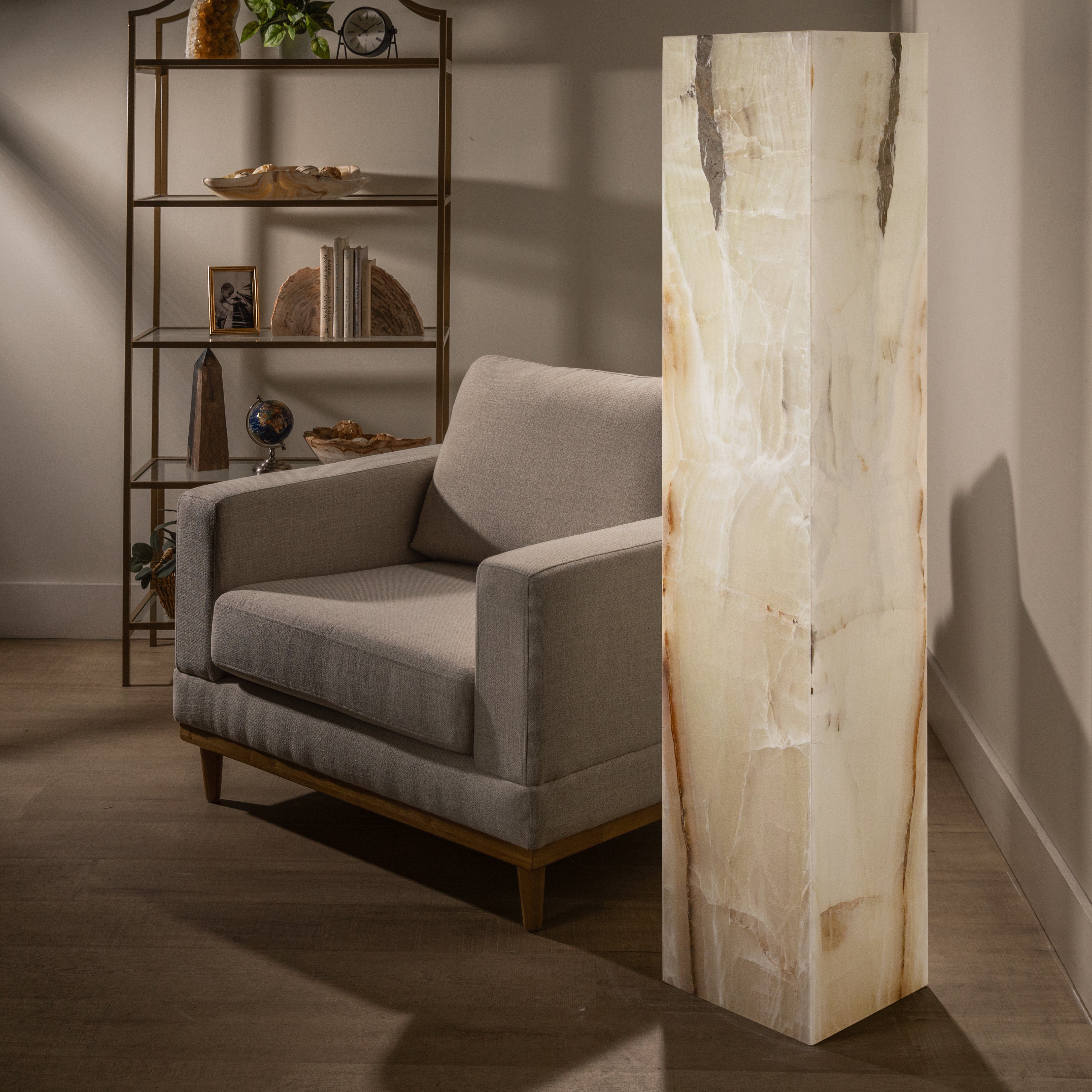 Kalifano Light Towers White Onyx Light Tower - 59 in LT150X30.005