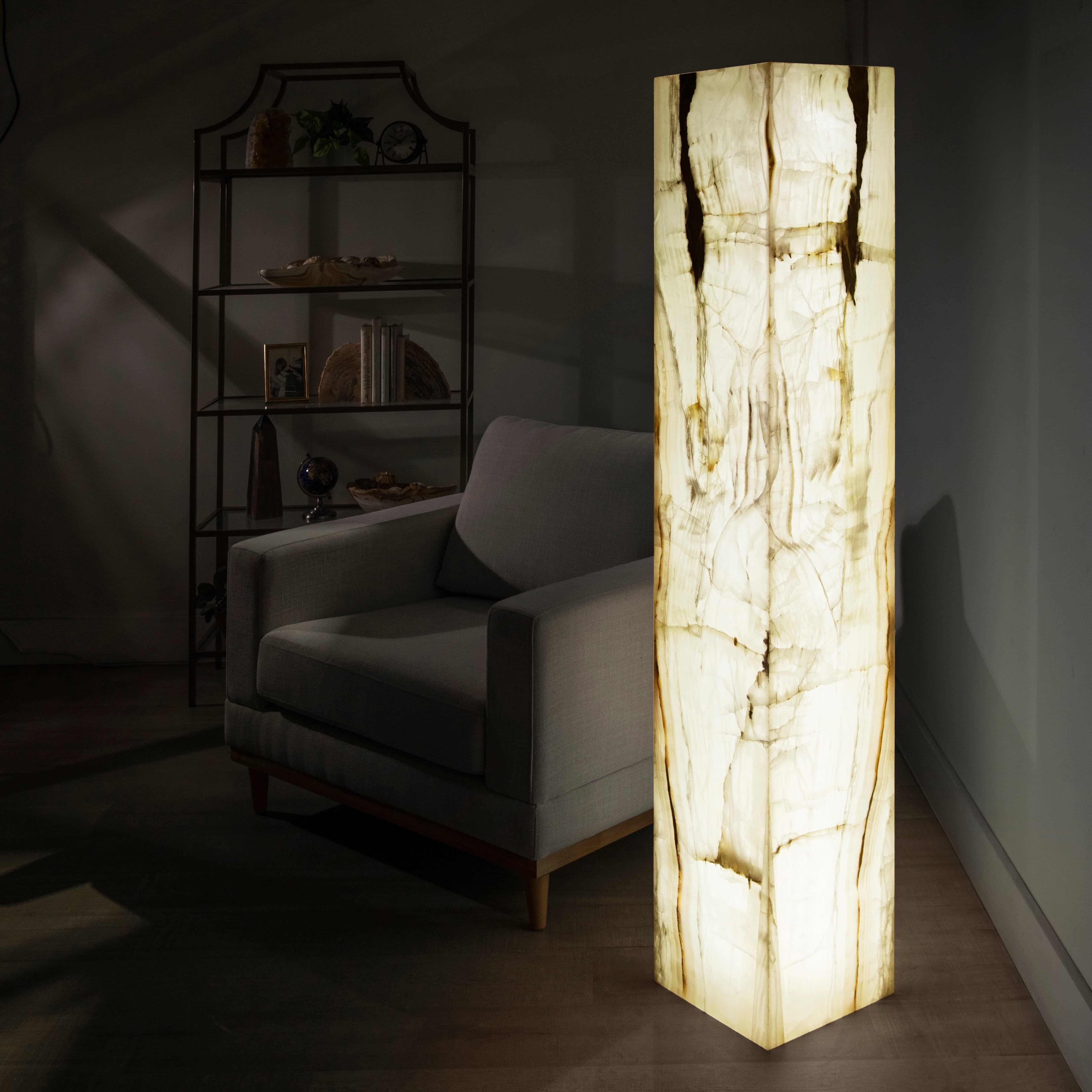 Kalifano Light Towers White Onyx Light Tower - 63 in LT160X30.001
