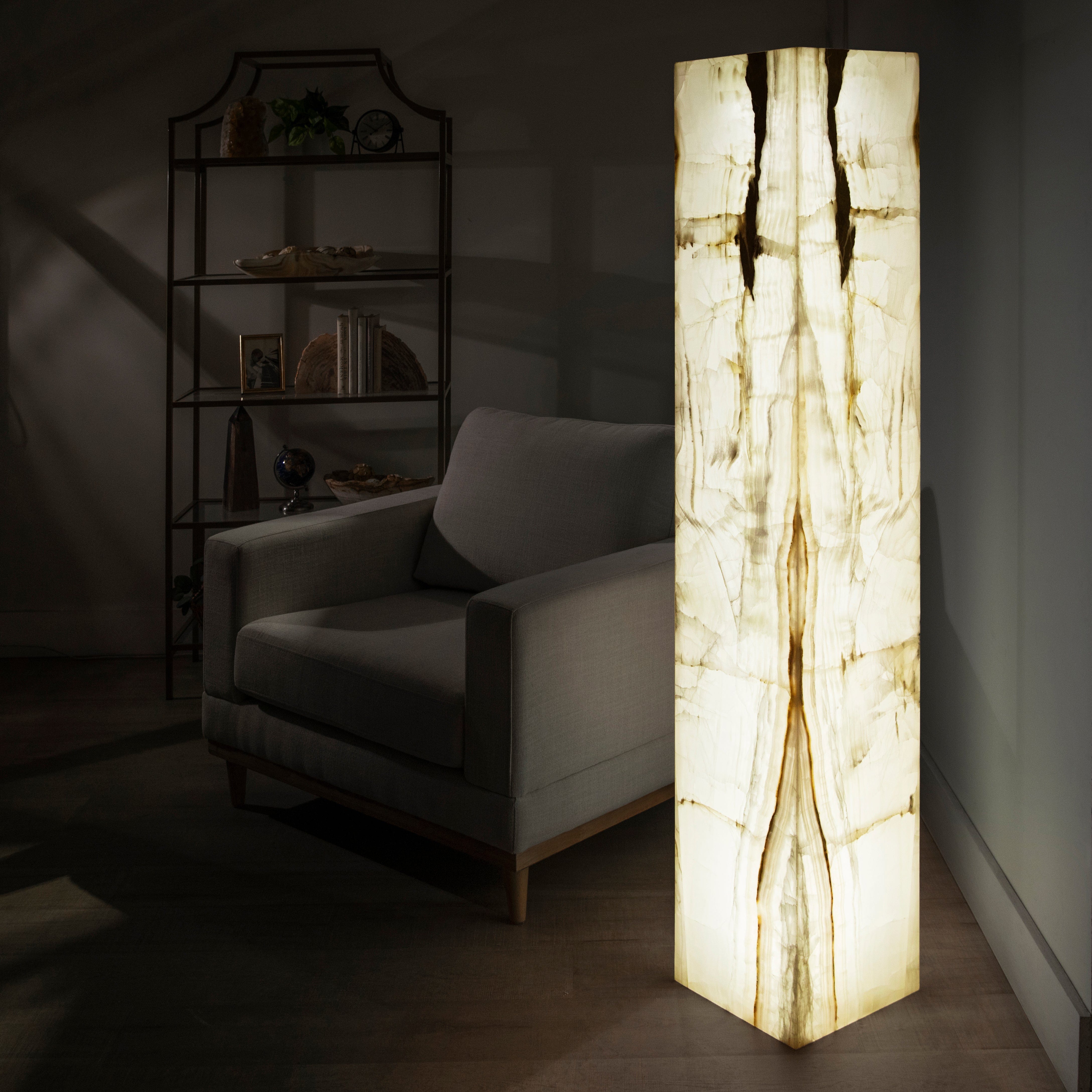 Kalifano Light Towers White Onyx Light Tower - 63 in LT160X30.001