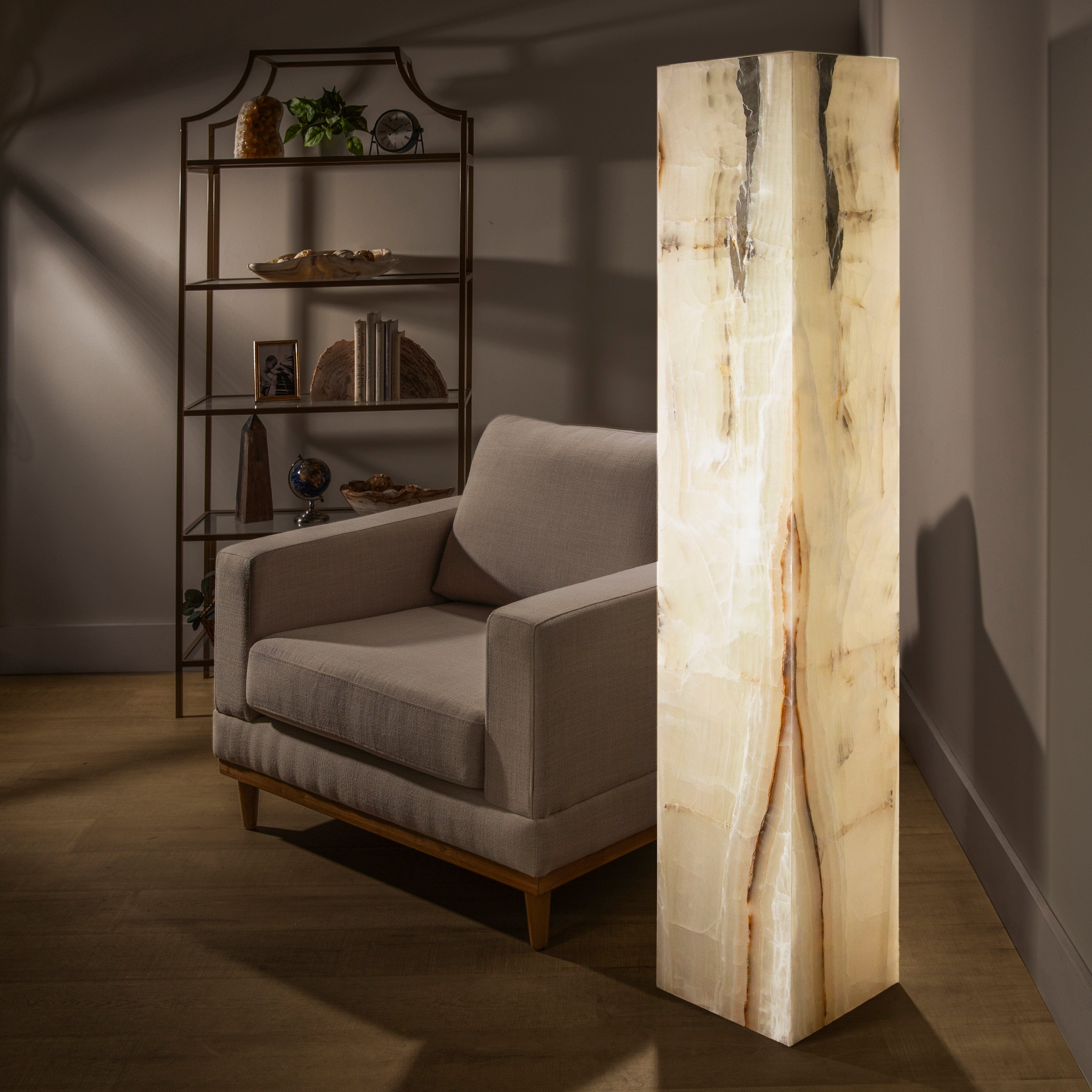 Kalifano Light Towers White Onyx Light Tower - 63 in LT160X30.001