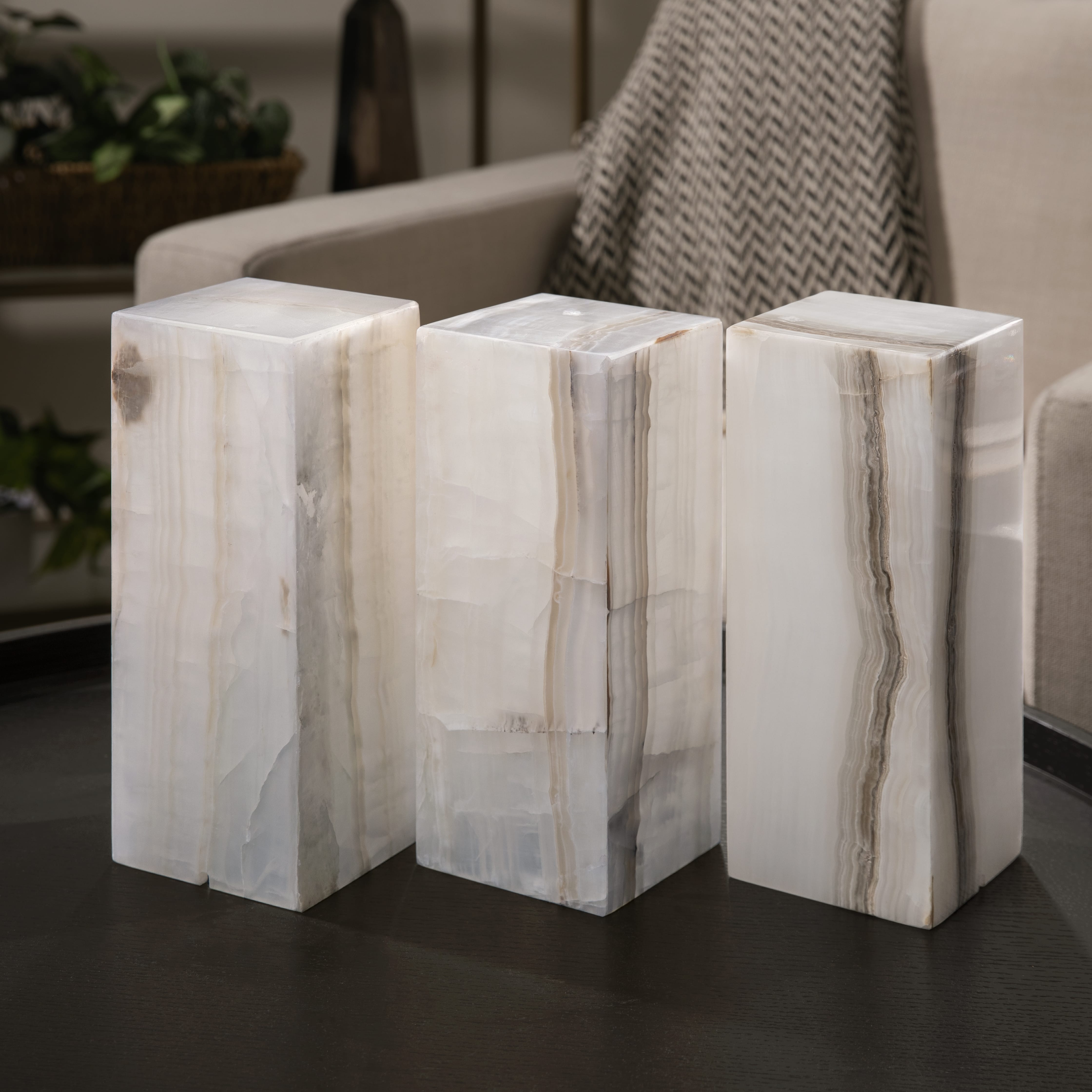 Kalifano Light Towers White Onyx Light Tower from Mexico - 12" LT30X12-ON