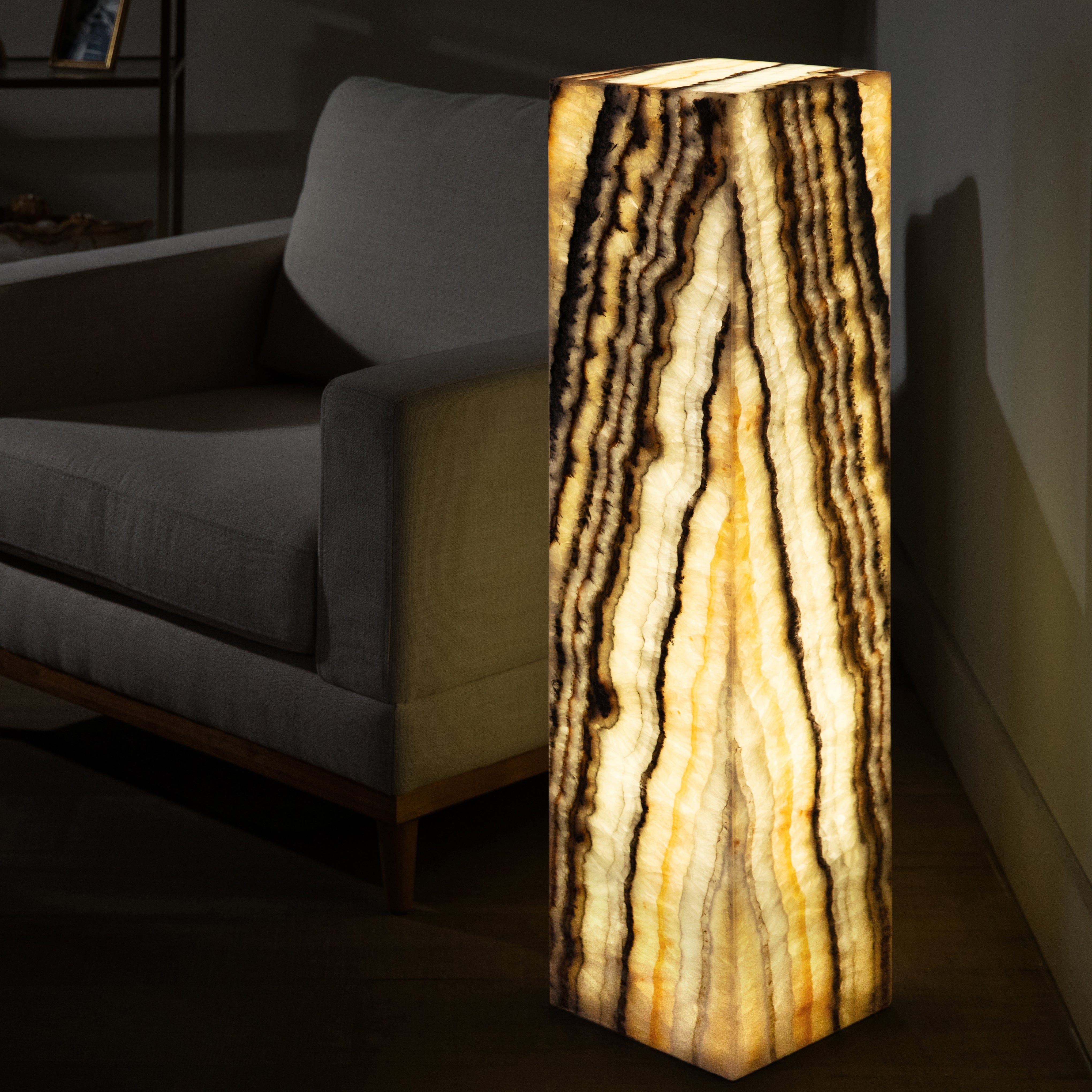 Kalifano Light Towers Zebra Onyx Light Tower - 40 in LT100X25.004
