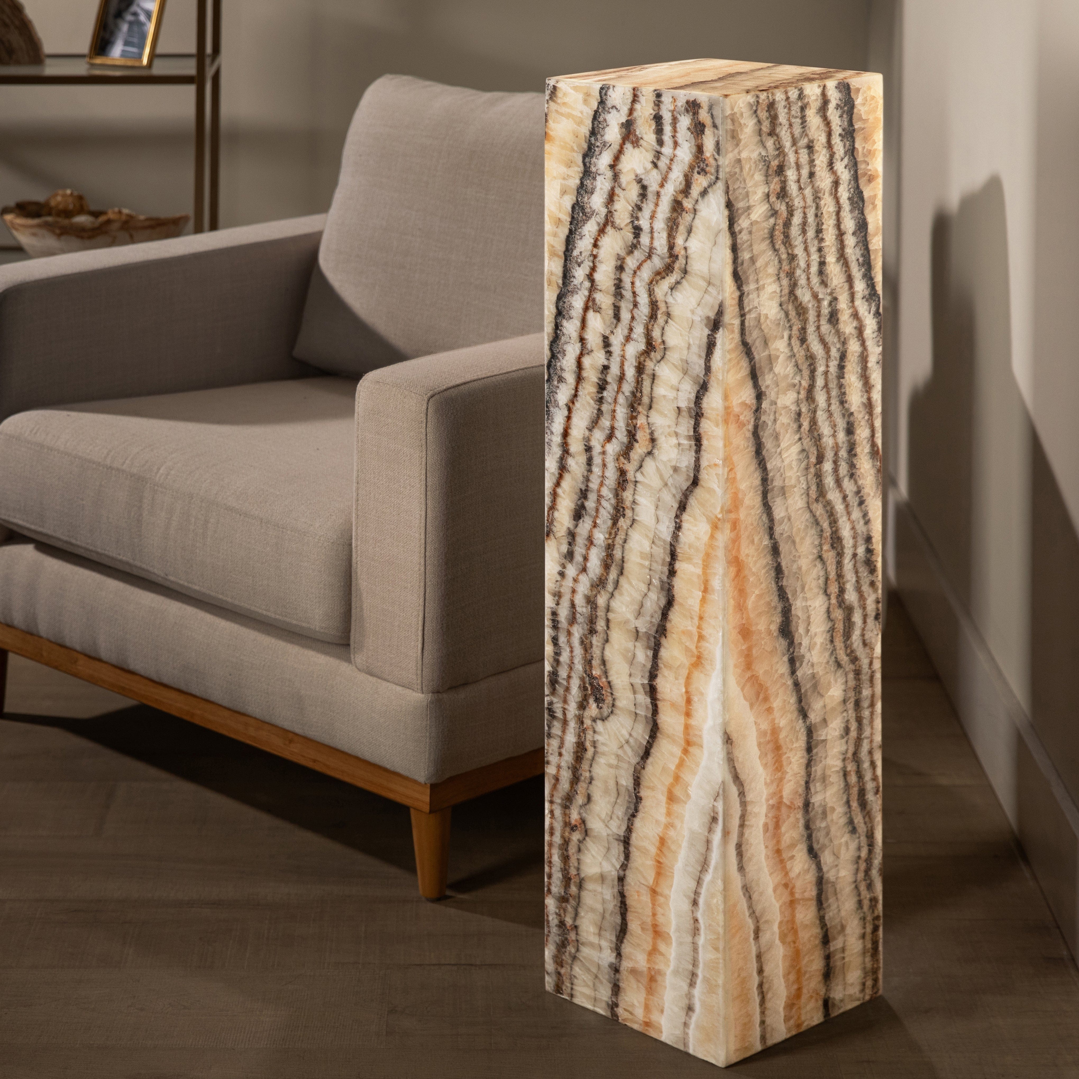 Kalifano Light Towers Zebra Onyx Light Tower - 40 in LT100X25.004