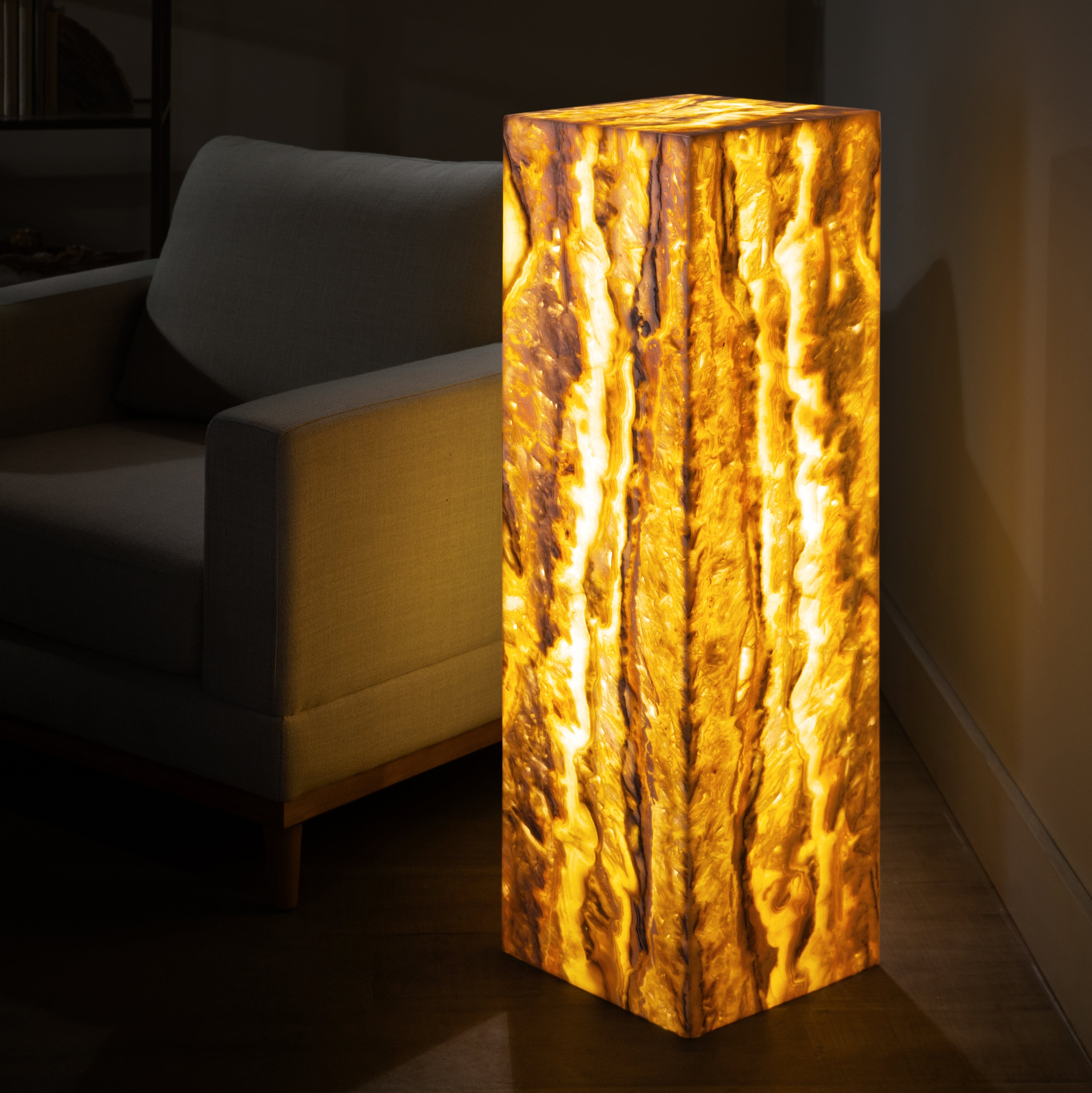 Kalifano Light Towers Zebra Onyx Light Tower - 40 in LT100X30.025