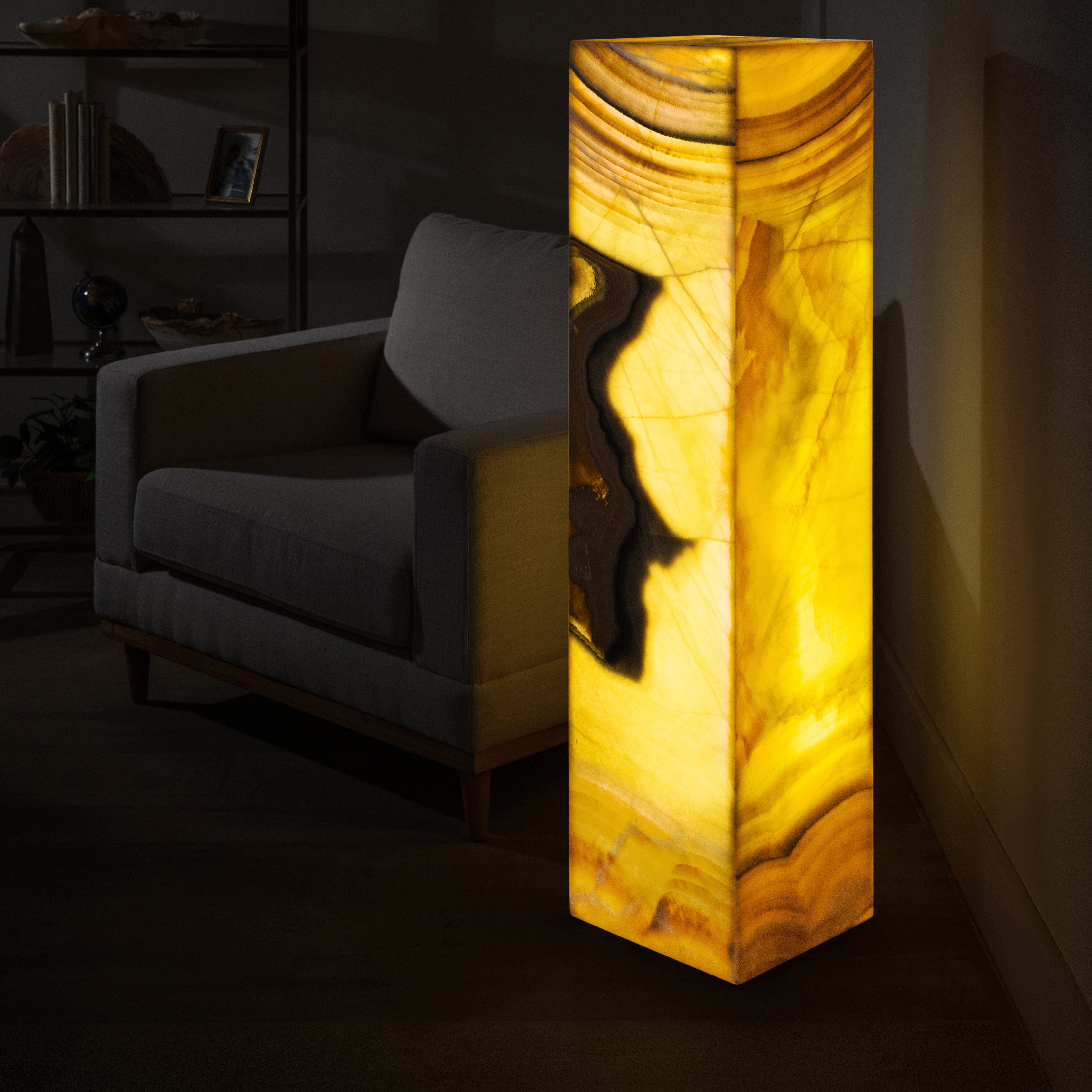 Kalifano Light Towers Zebra Onyx Light Tower - 49 in LT130X30.004