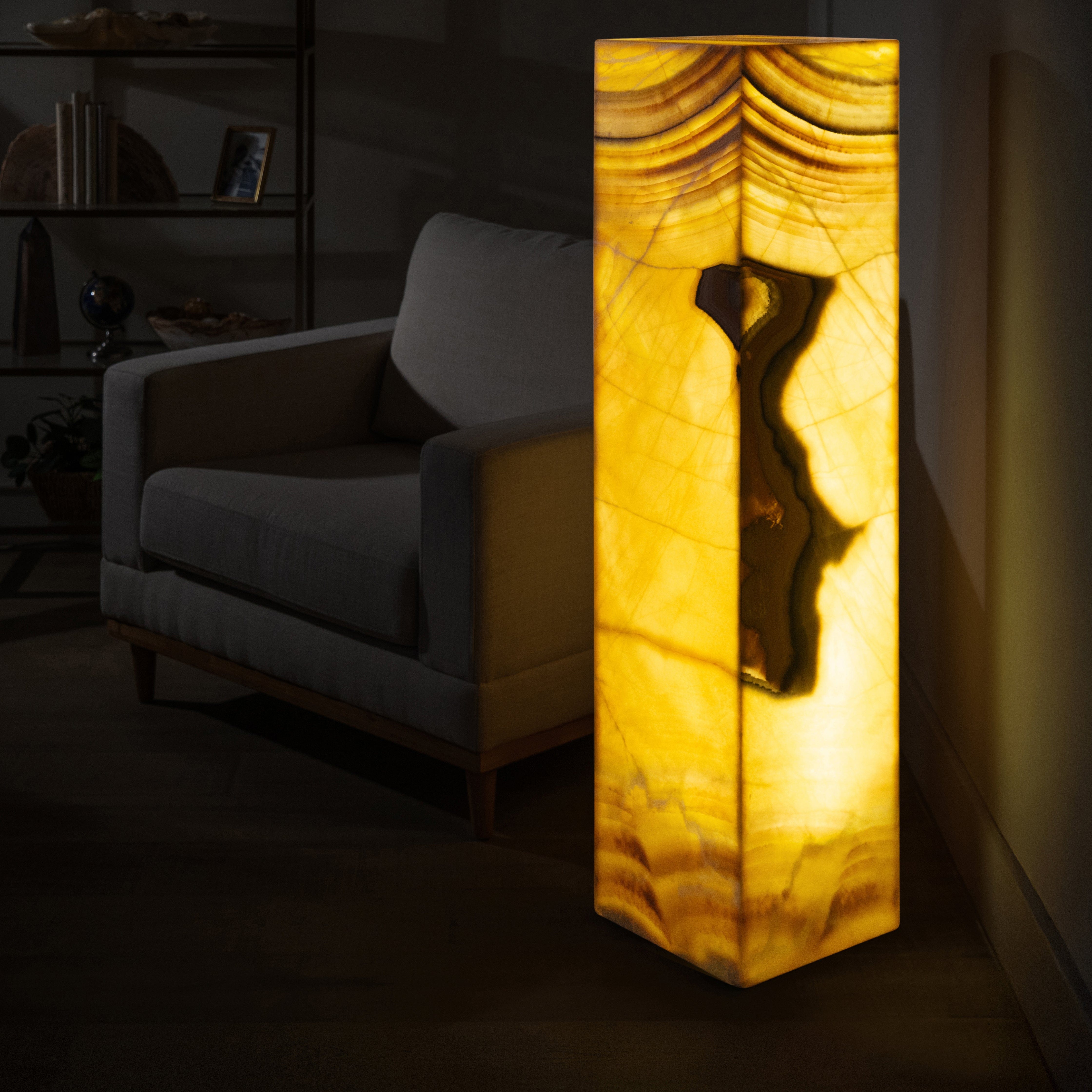 Kalifano Light Towers Zebra Onyx Light Tower - 49 in LT130X30.004