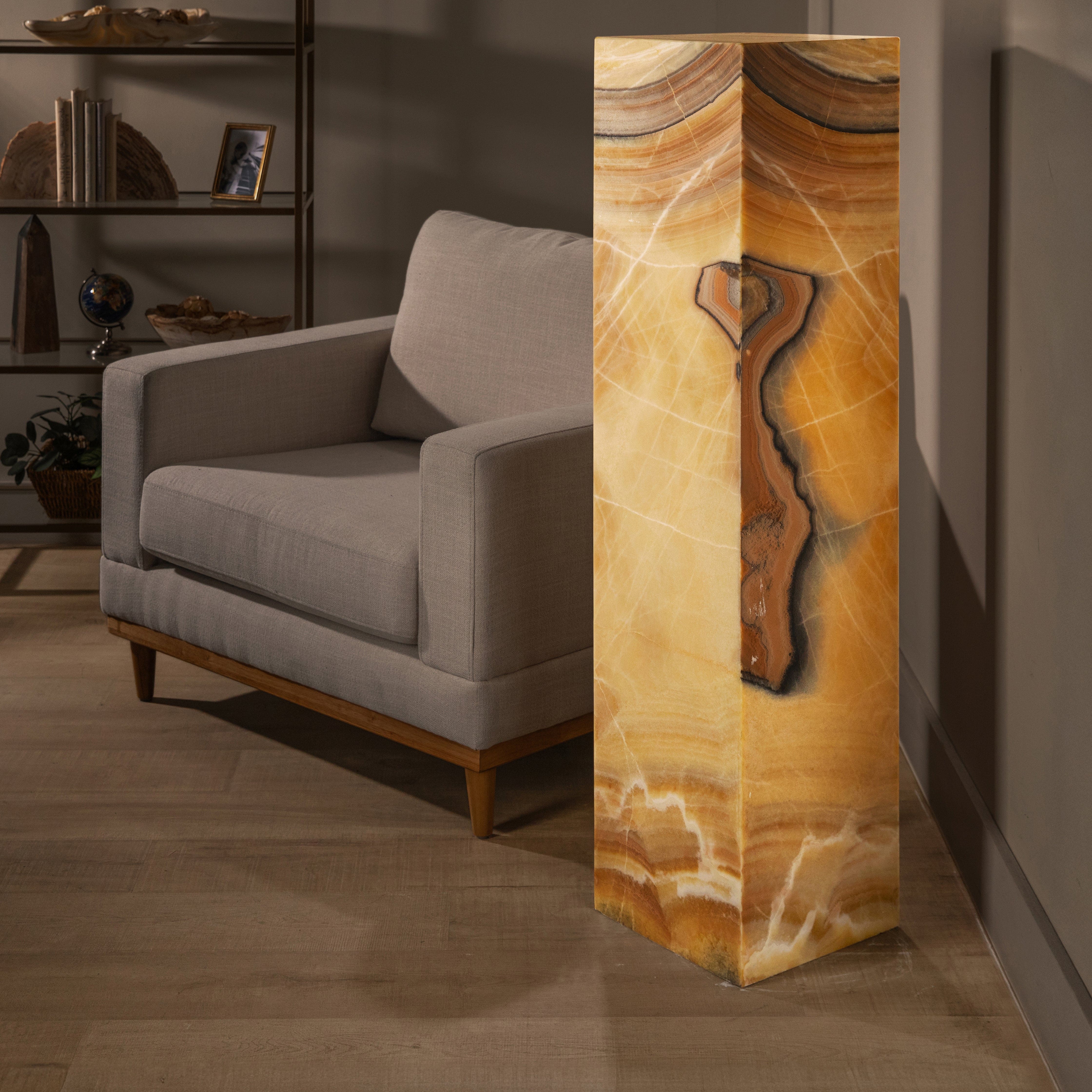 Kalifano Light Towers Zebra Onyx Light Tower - 49 in LT130X30.004