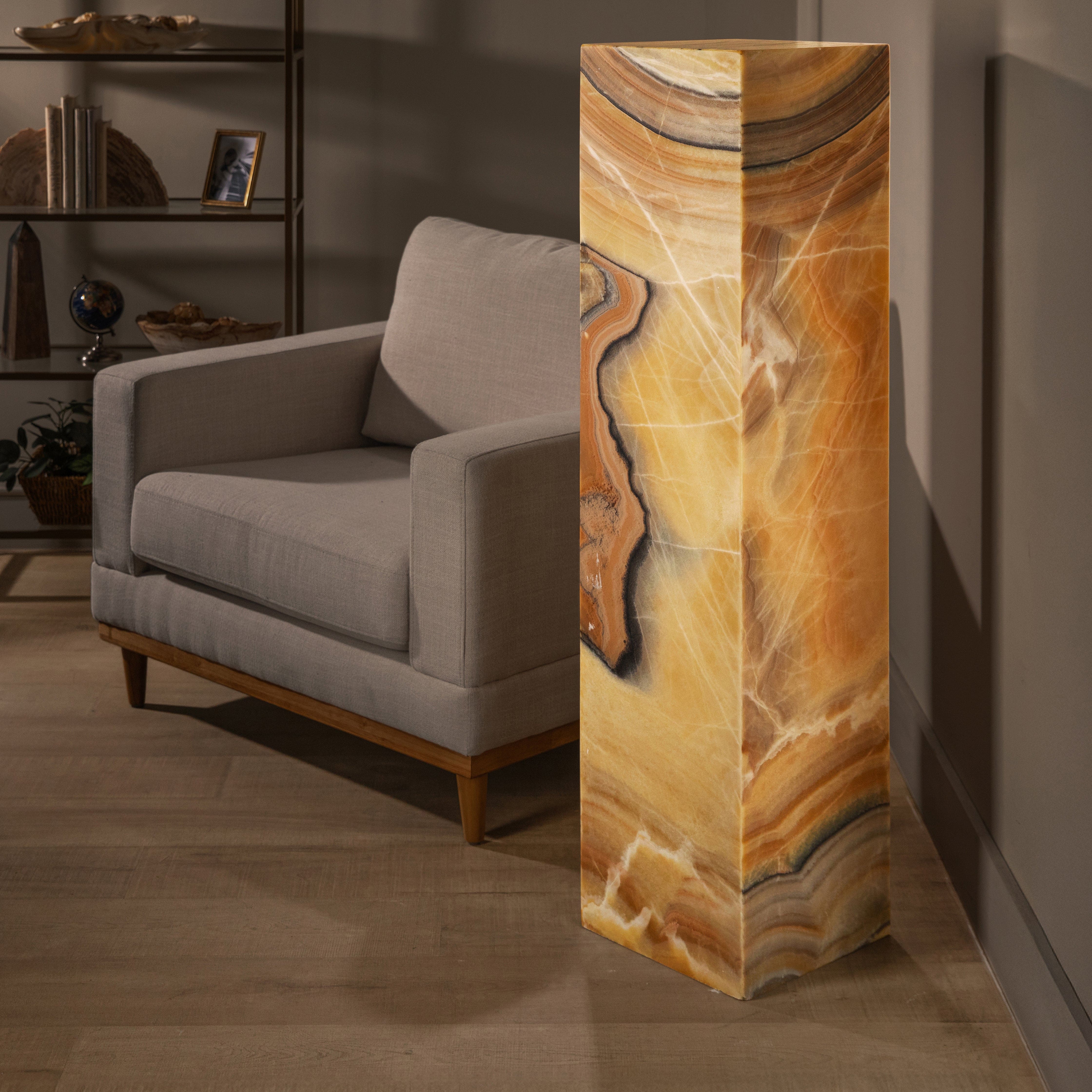 Kalifano Light Towers Zebra Onyx Light Tower - 49 in LT130X30.004