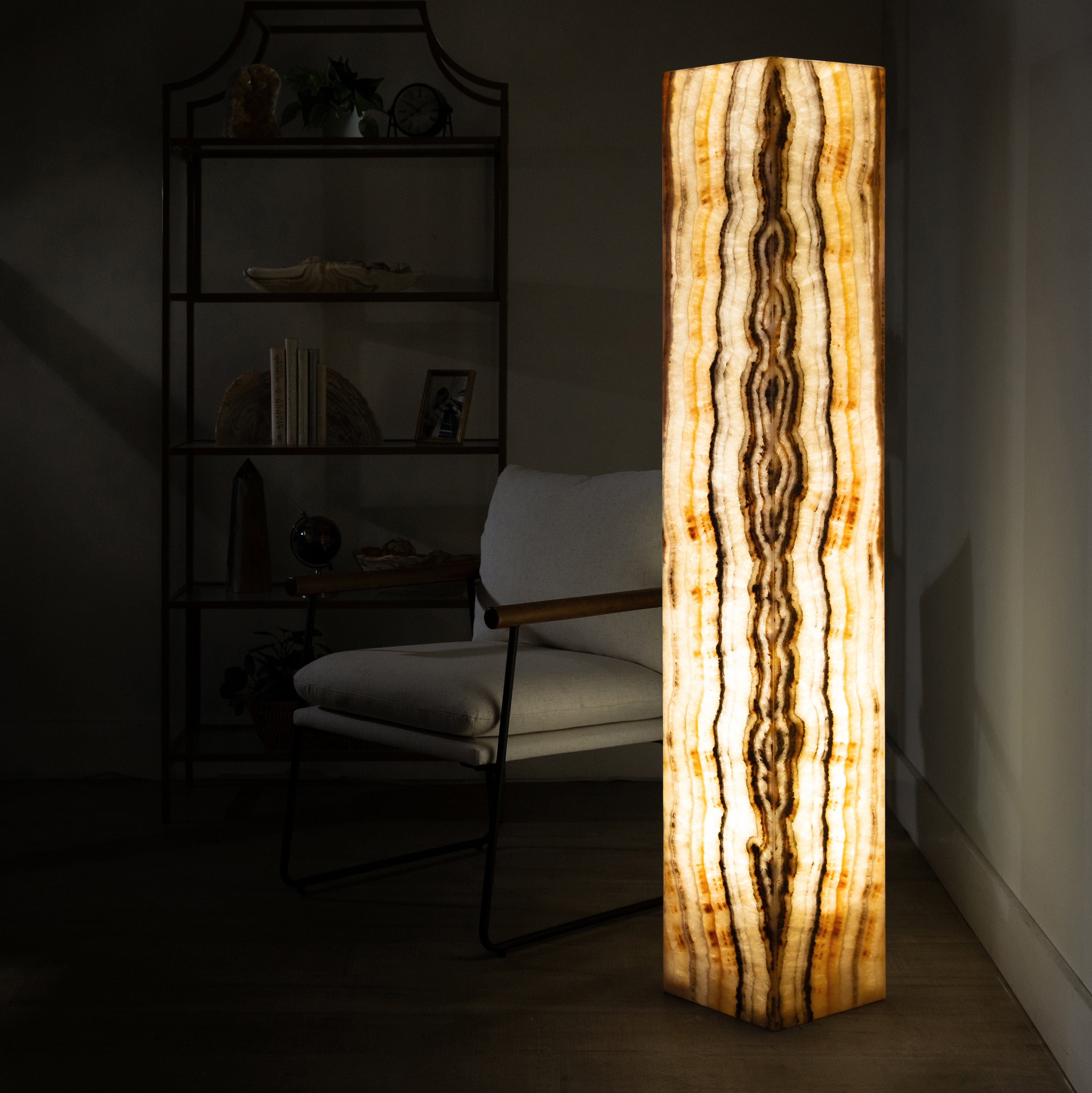 Kalifano Light Towers Zebra Onyx Light Tower - 59 in LT150X25.003