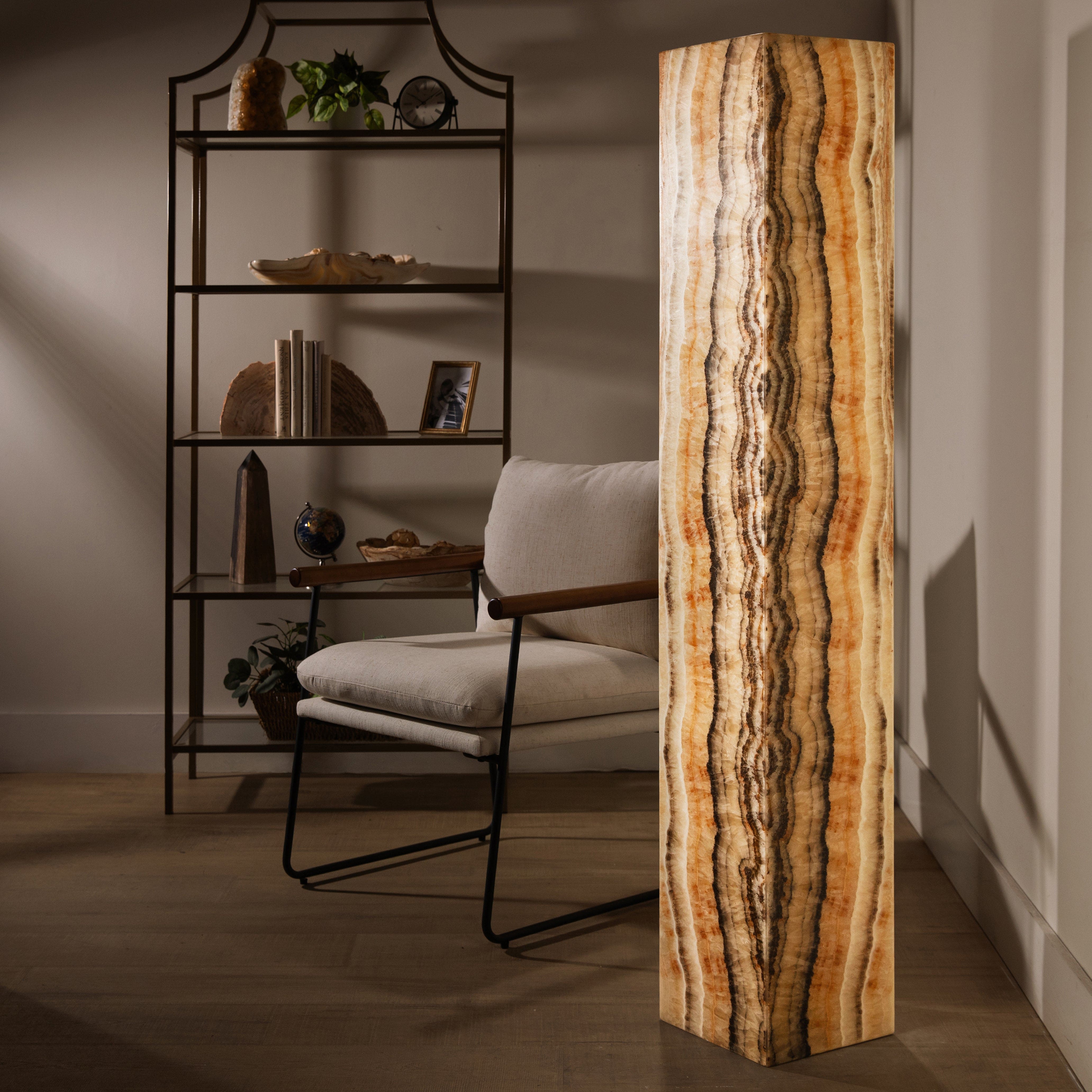 Kalifano Light Towers Zebra Onyx Light Tower - 59 in LT150X25.003