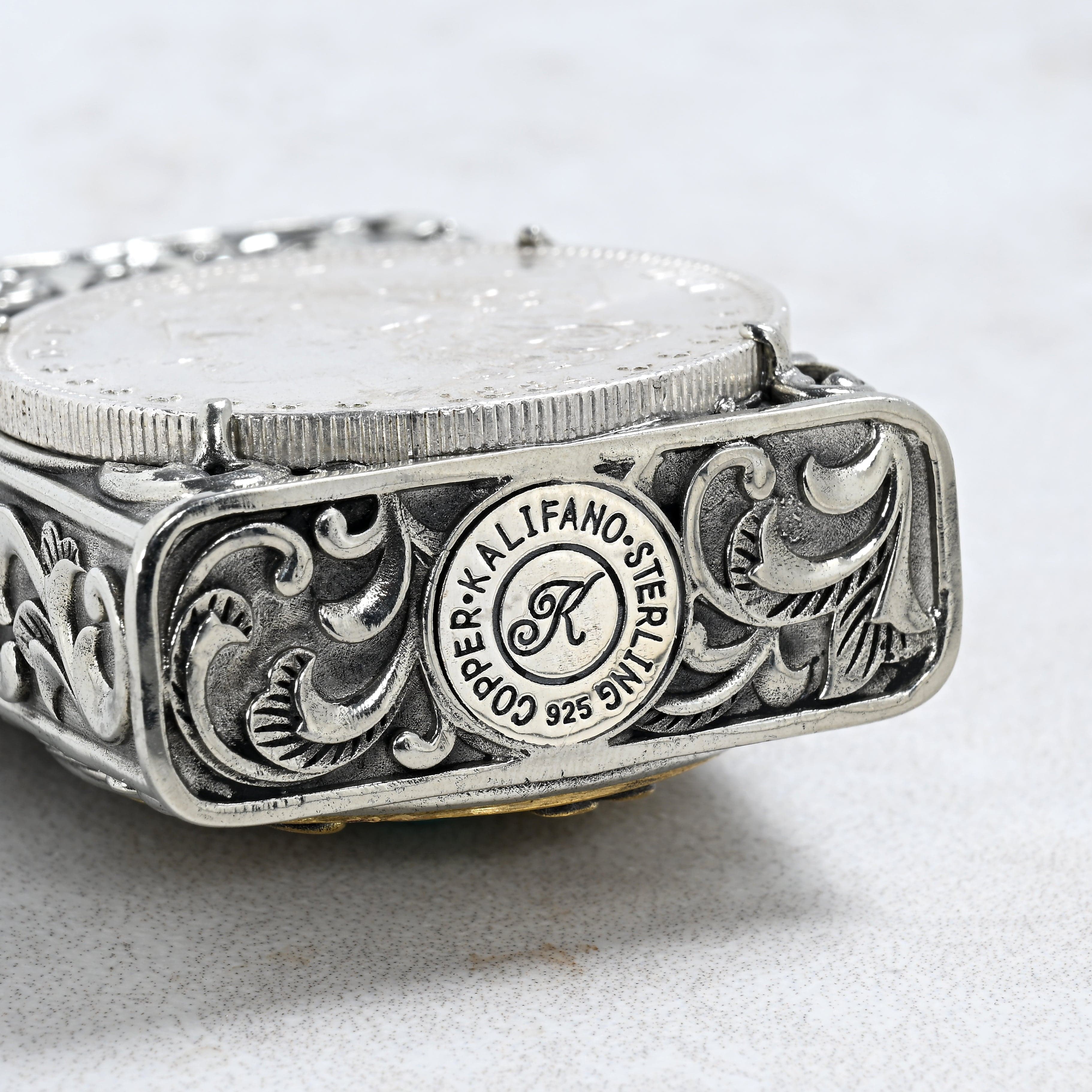 Kalifano Lighters Morgan Silver Dollar Coin 925 Sterling Silver & Copper Lighter Case SHL-14