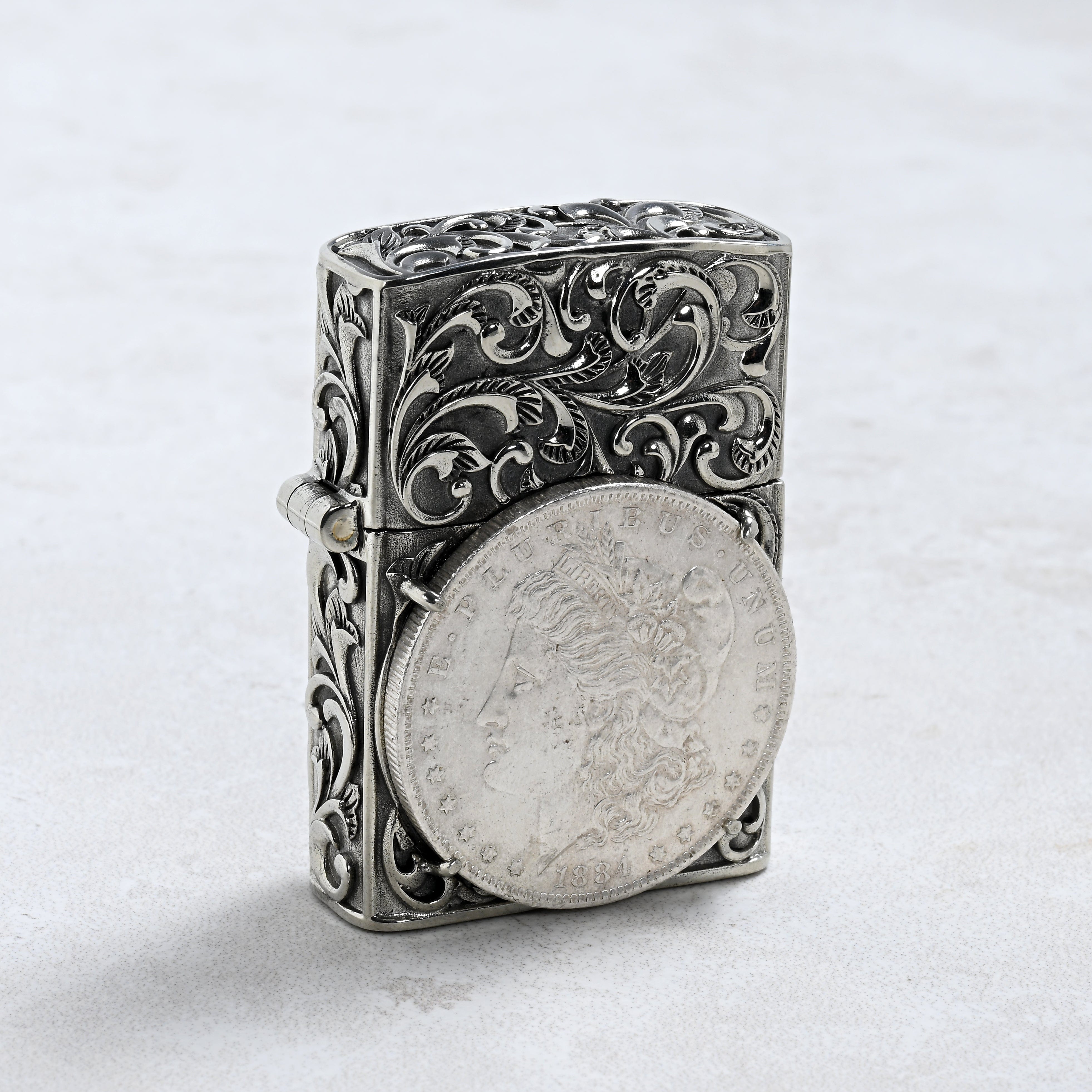 Kalifano Lighters Morgan Silver Dollar Coin 925 Sterling Silver & Copper Lighter Case SHL-14