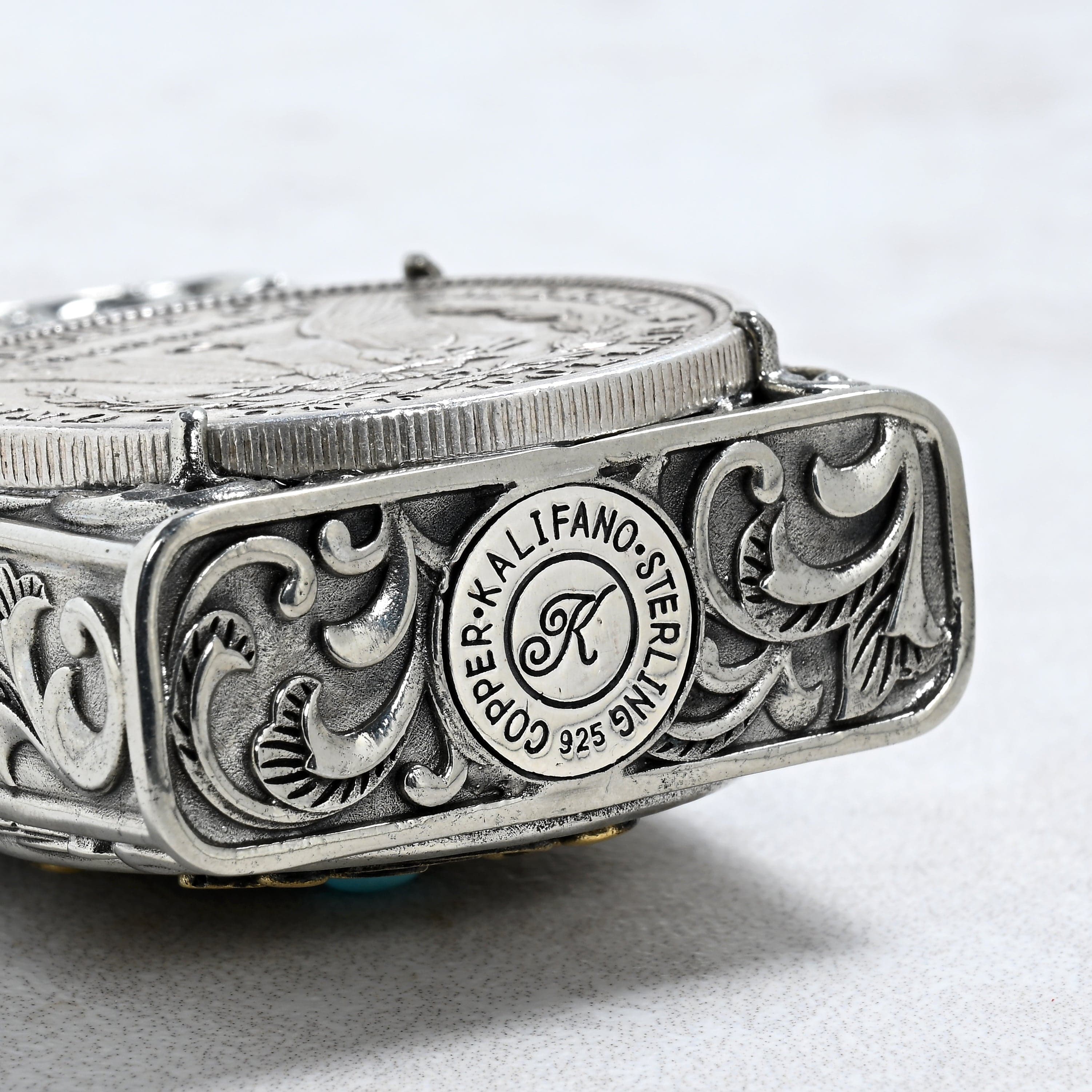 Kalifano Lighters Silver Dollar Coin 925 Sterling Silver & Copper Lighter Case SHL-13