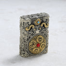 Turquoise & Coral 925 Sterling Silver & Copper Lighter Case