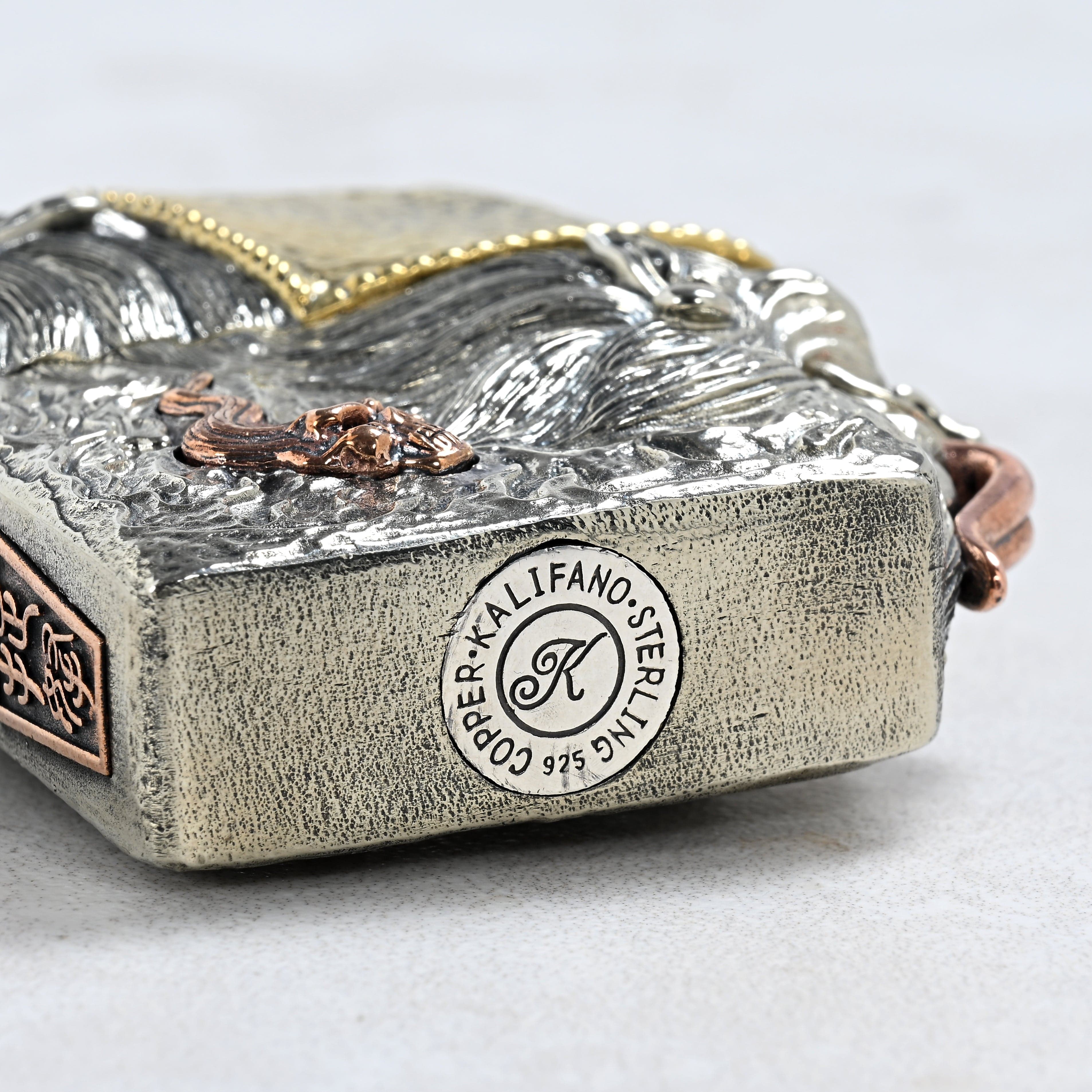 Kalifano Lighters Two Faced Ghost of Impermanence 925 Sterling Silver & Copper Lighter Case SHL-07
