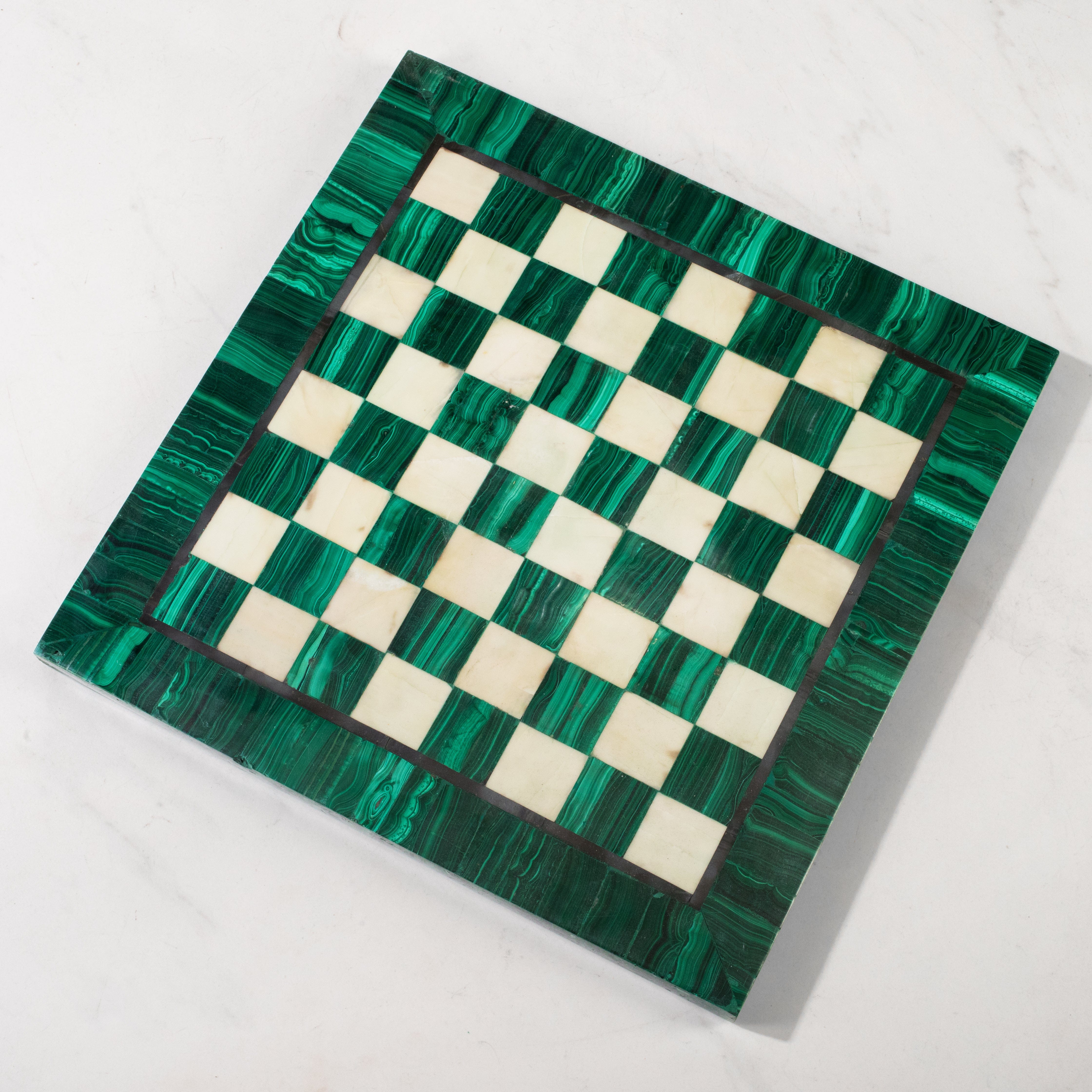 Kalifano Malachite Malachite Chess Set - 12.25" MACHESS12x12.003