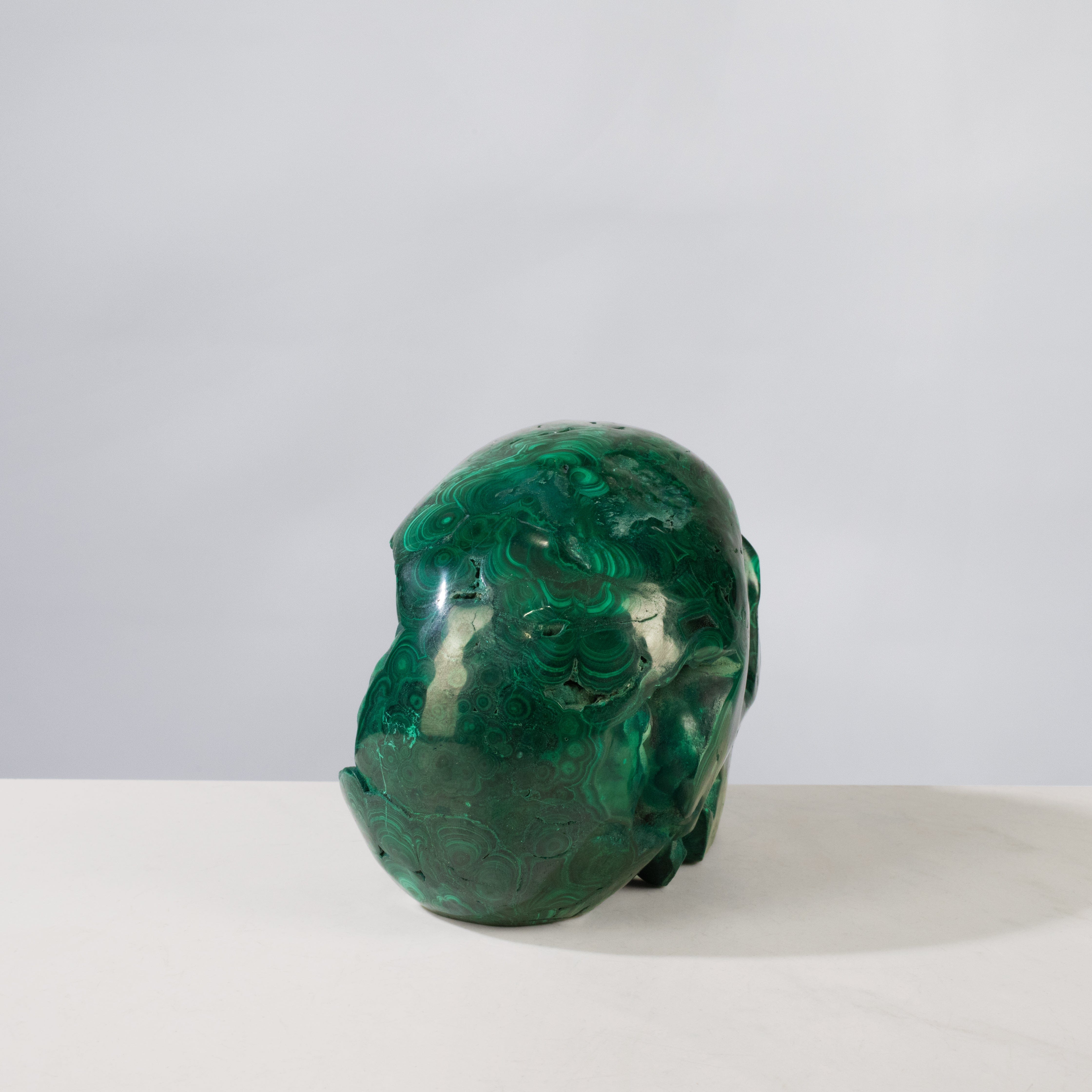 Kalifano Malachite Malachite Skull Carving 6" / 2,500g SK9000-MA.001