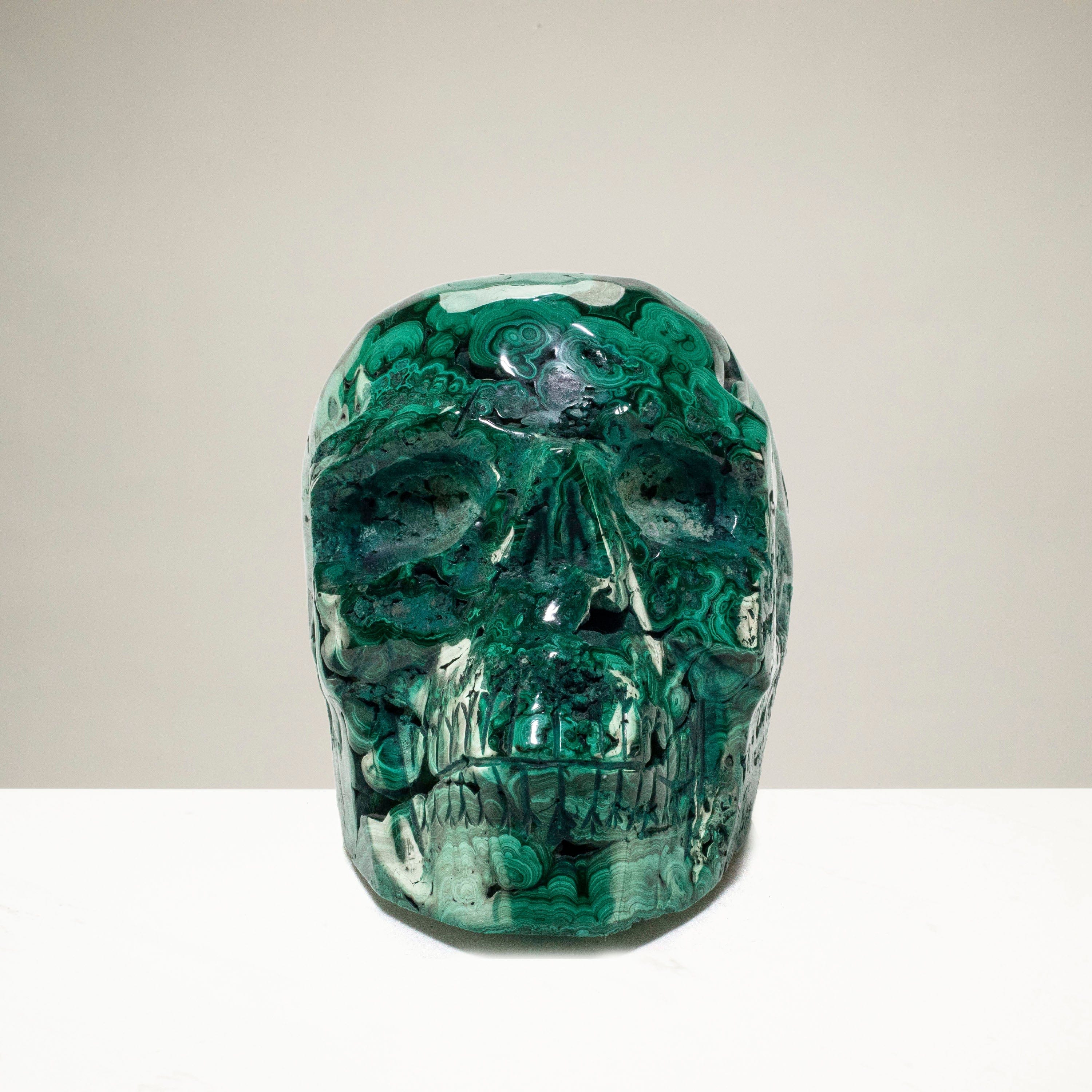 Kalifano Malachite Malachite Skull Carving 6.5" / 3,650g SK12800-MA.001