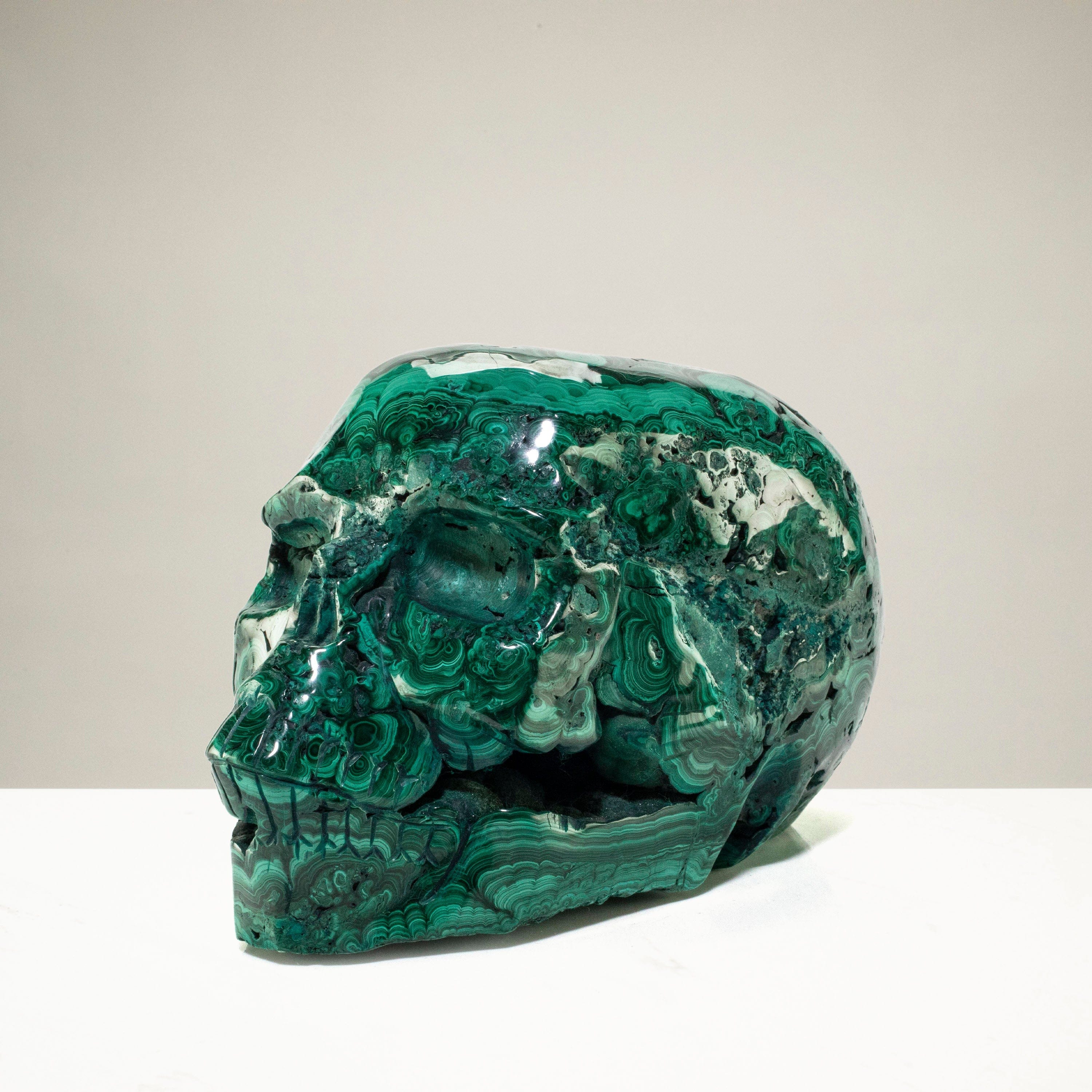 Kalifano Malachite Malachite Skull Carving 7" / 4,640g SK16800-MA.001