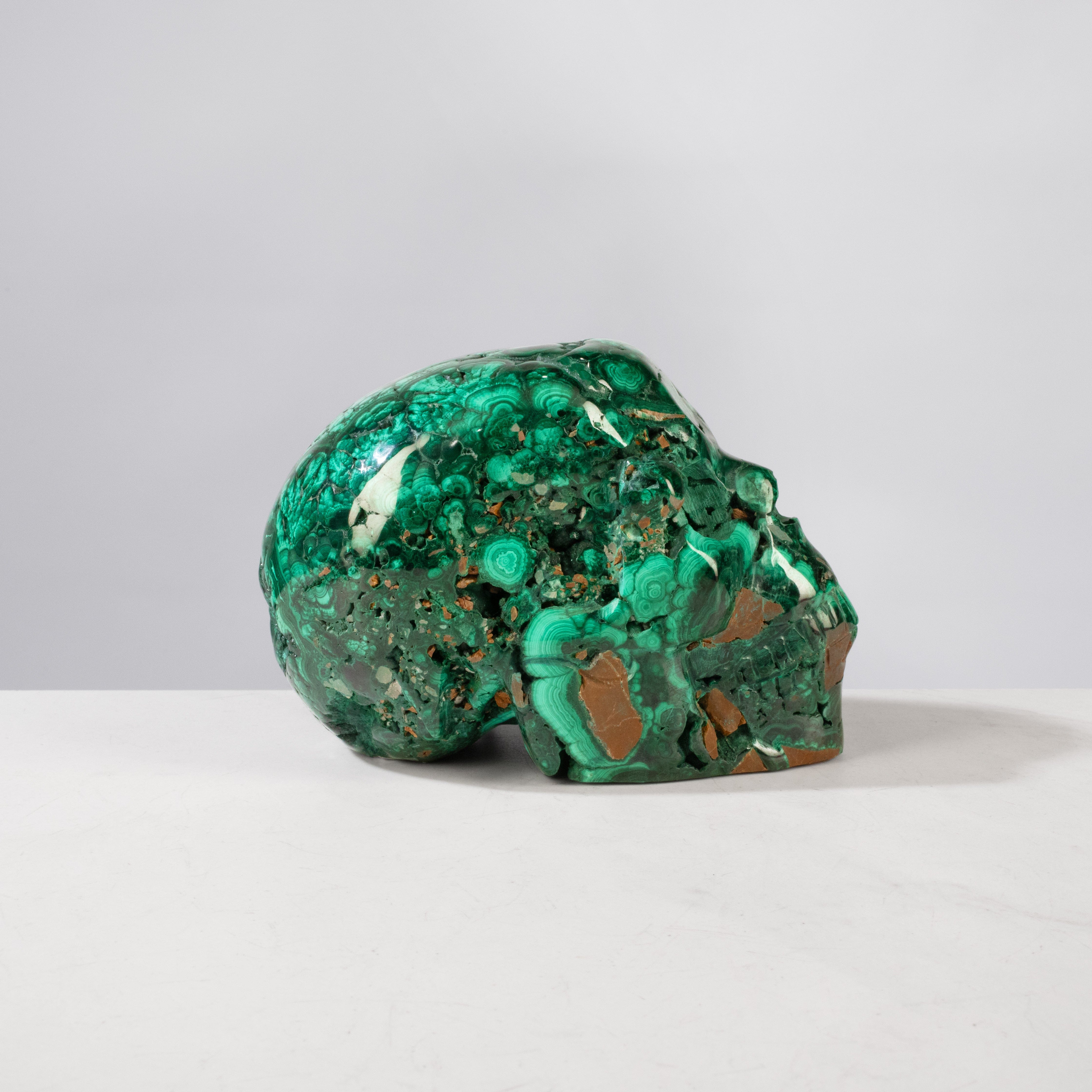 Kalifano Malachite Malachite Skull Carving from Congo - 5" / 1,748 g MA7800.003