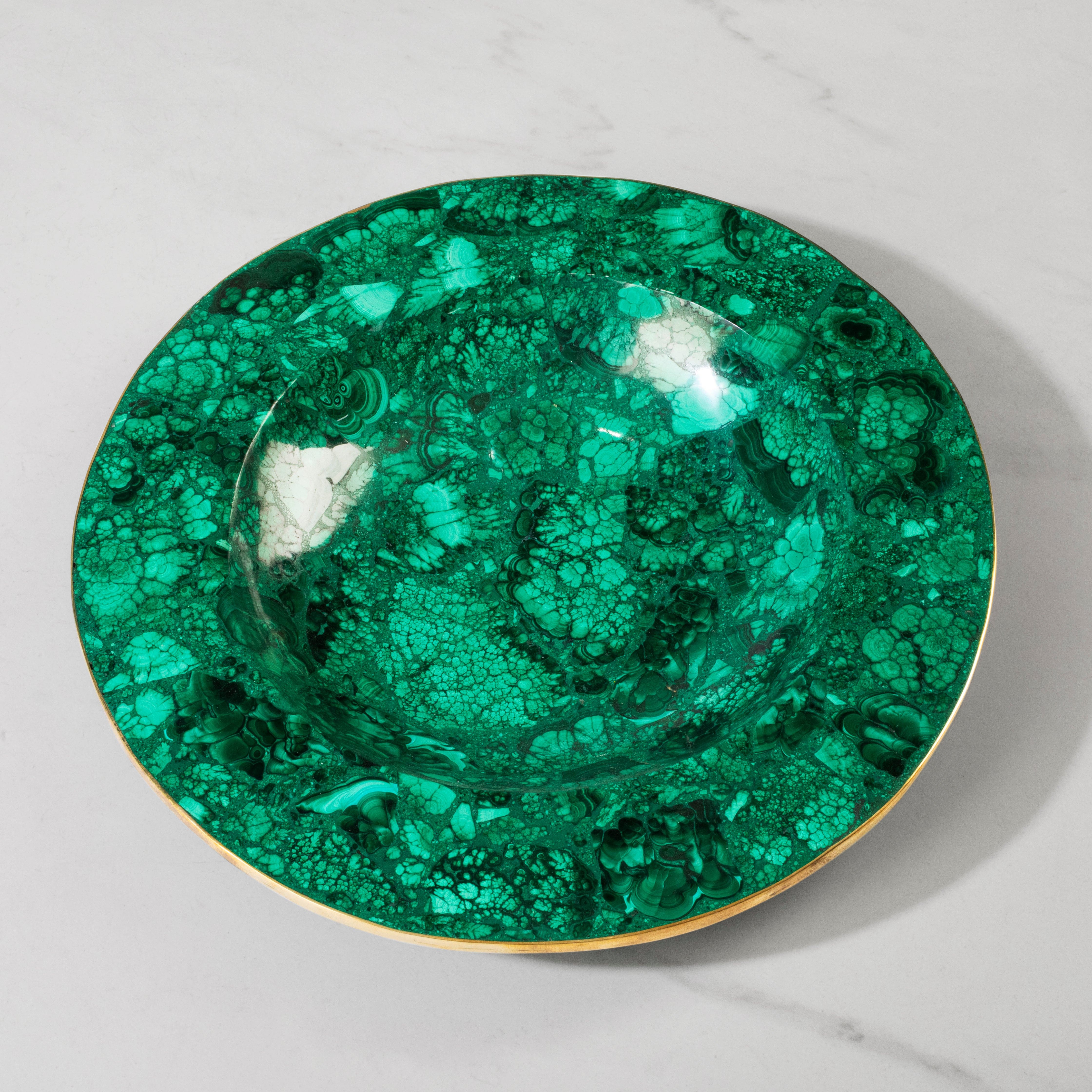 Kalifano Malachite Natural Congo Malachite Bowl - 10" MA4800.002