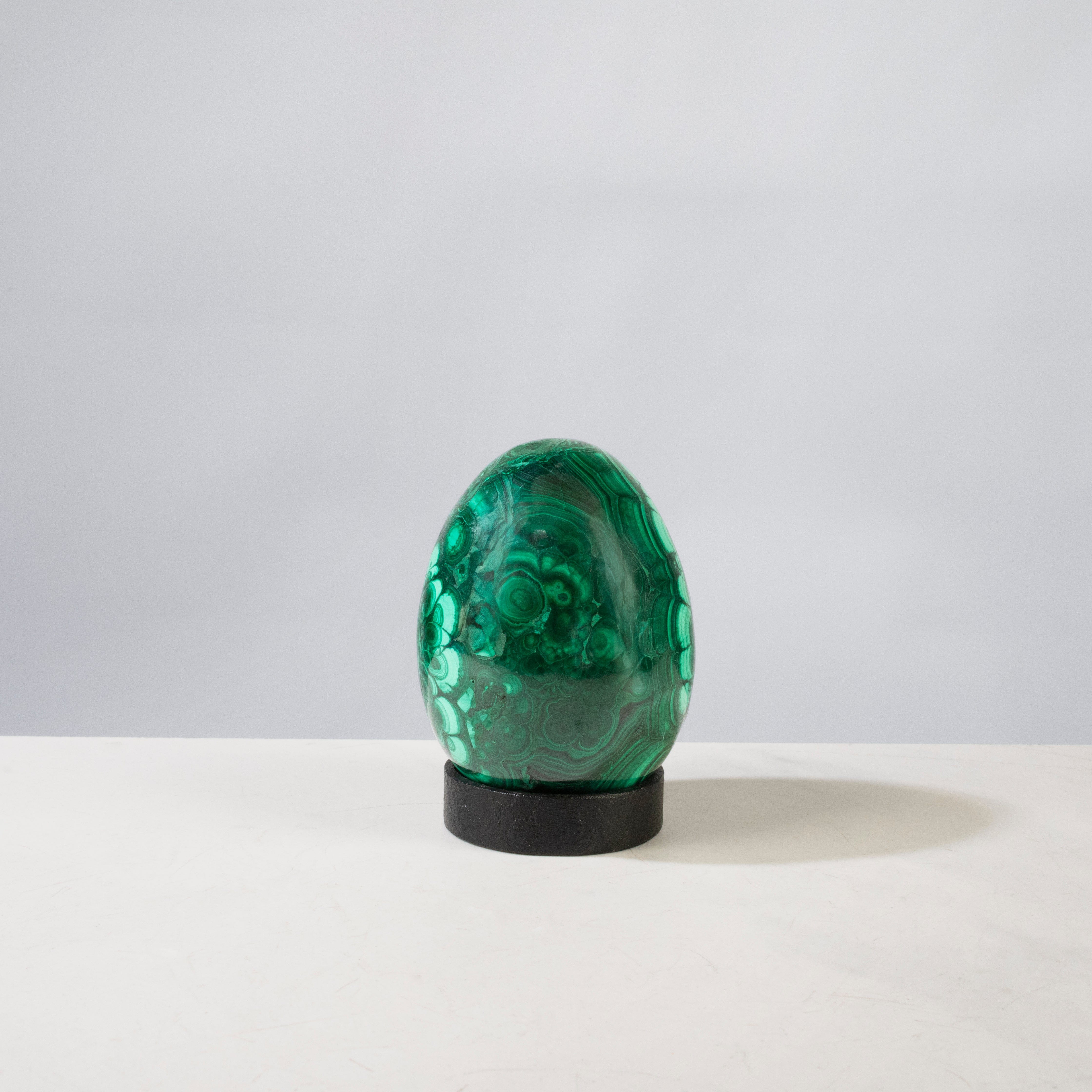 Kalifano Malachite Natural Congo Malachite Egg - 3.5" / 586 grams MAE1200.001