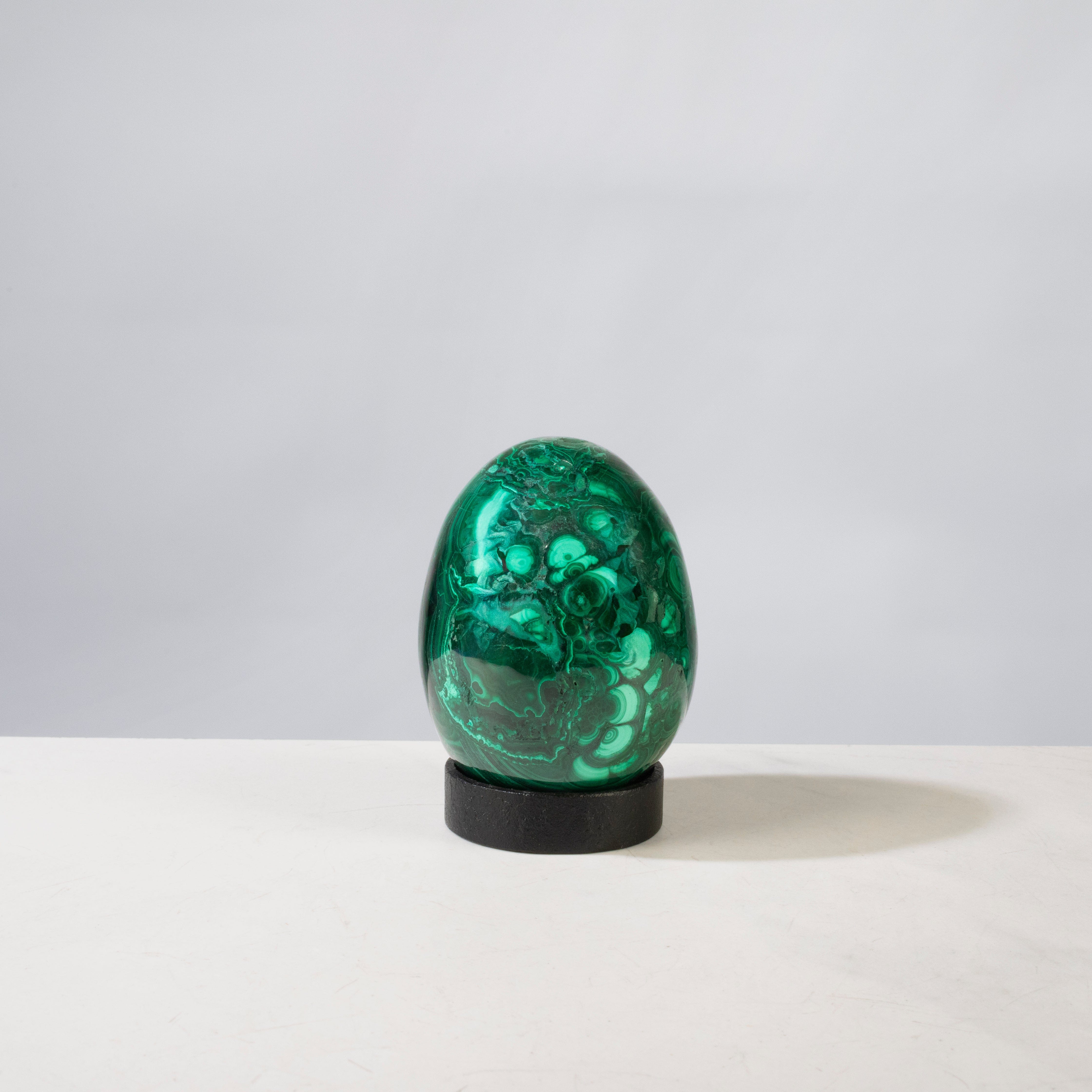 Kalifano Malachite Natural Congo Malachite Egg - 3.5" / 586 grams MAE1200.001
