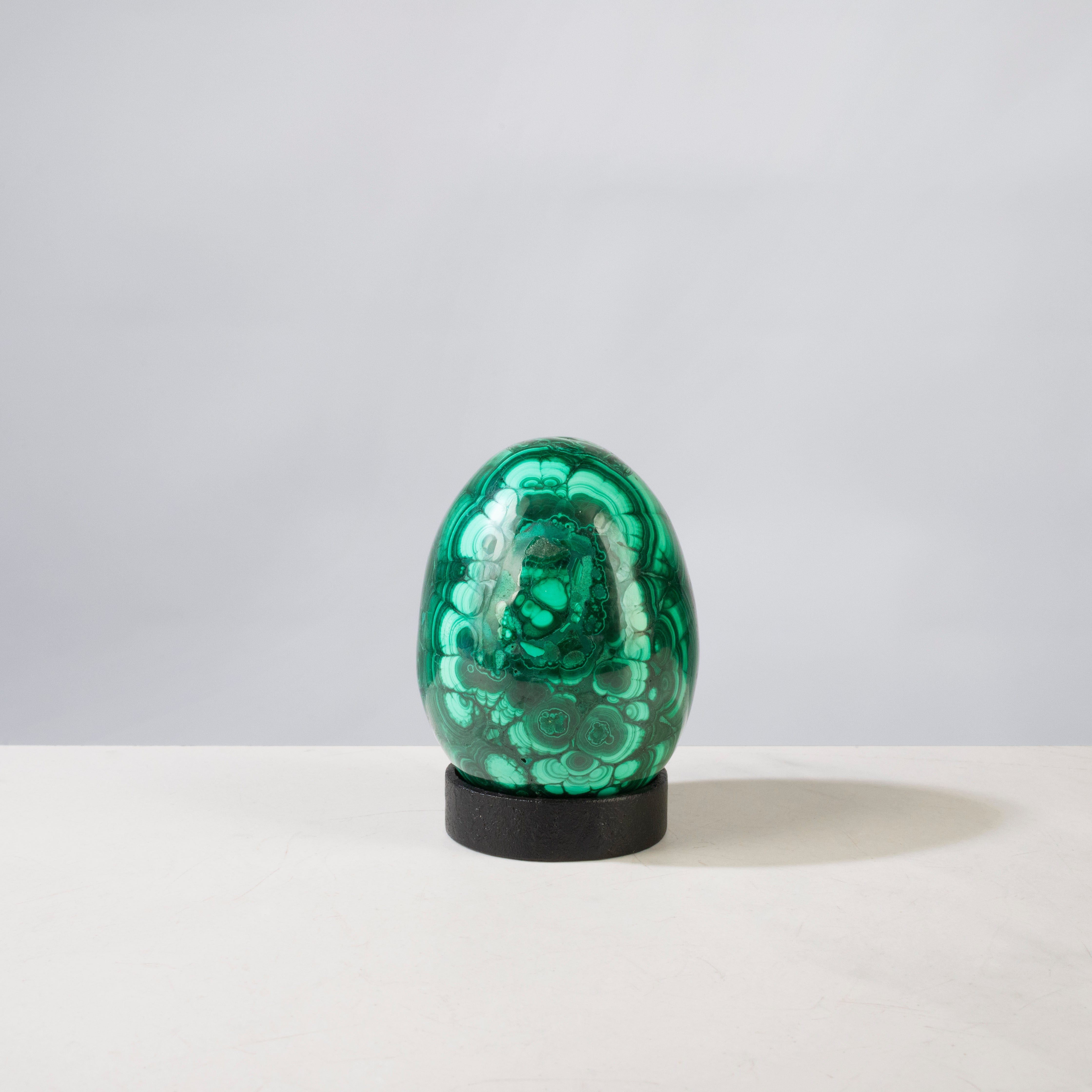 Kalifano Malachite Natural Congo Malachite Egg - 3.5" / 586 grams MAE1200.001