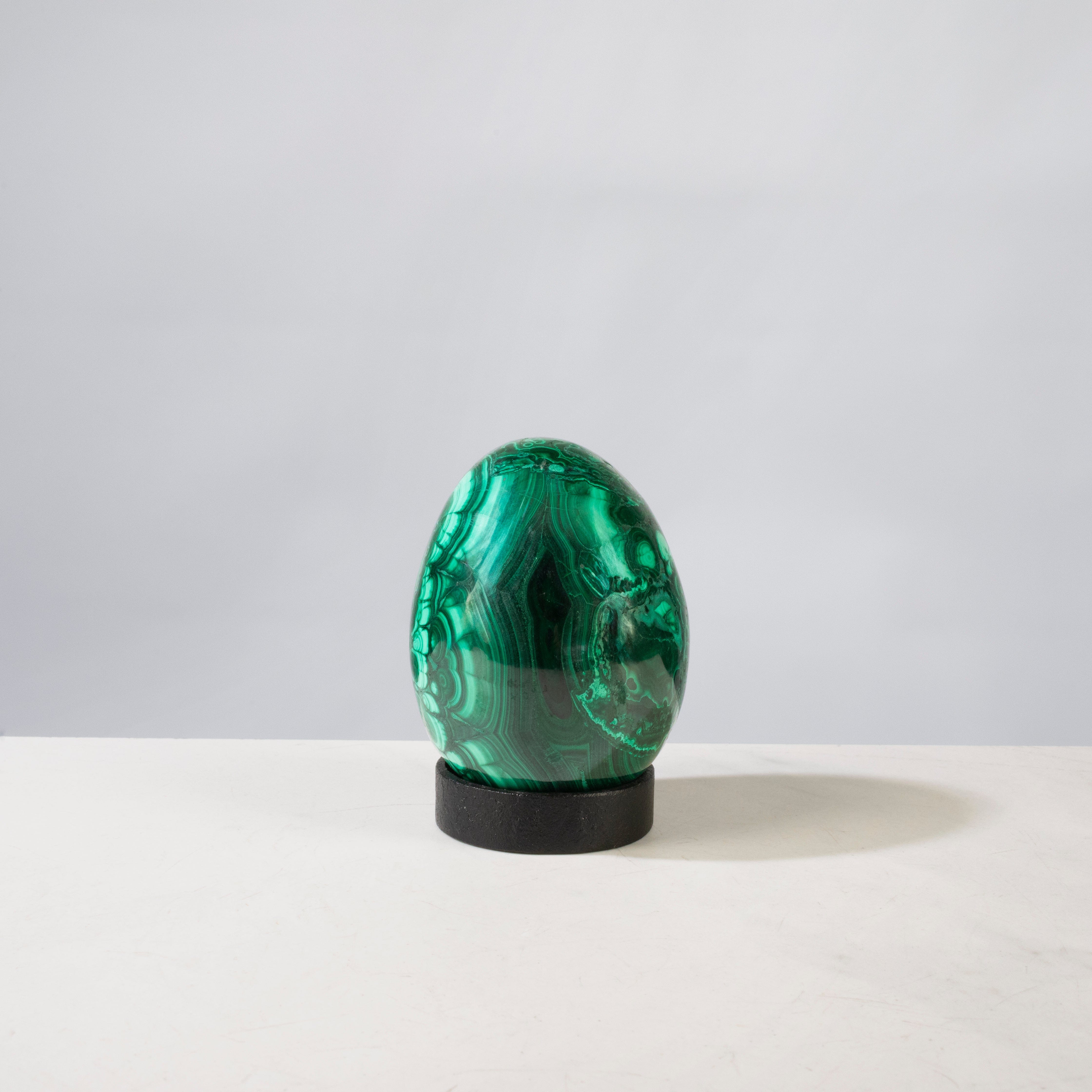 Kalifano Malachite Natural Congo Malachite Egg - 3.5" / 586 grams MAE1200.001