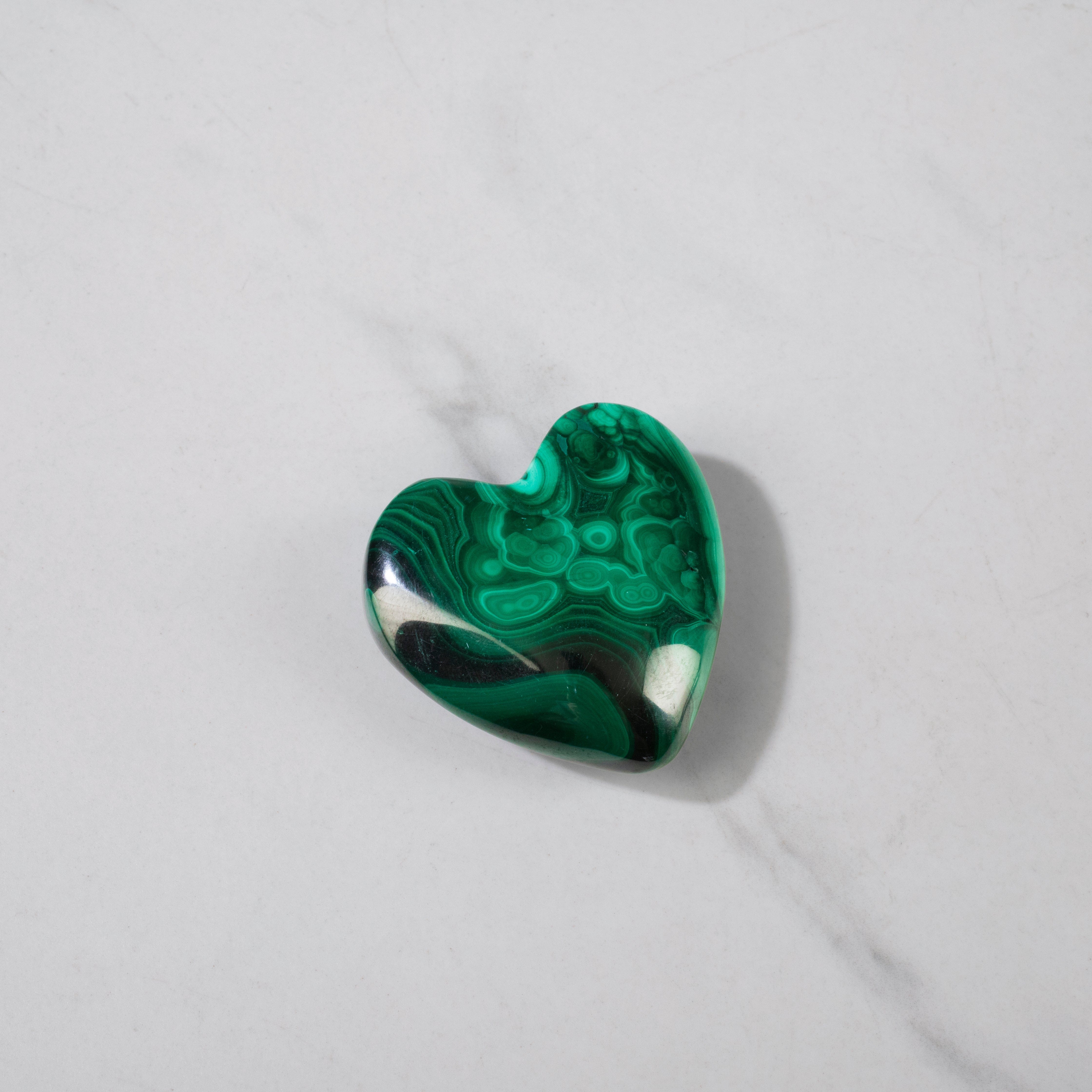 Kalifano Malachite Natural Congo Malachite Heart - 1.5" GH160-MA