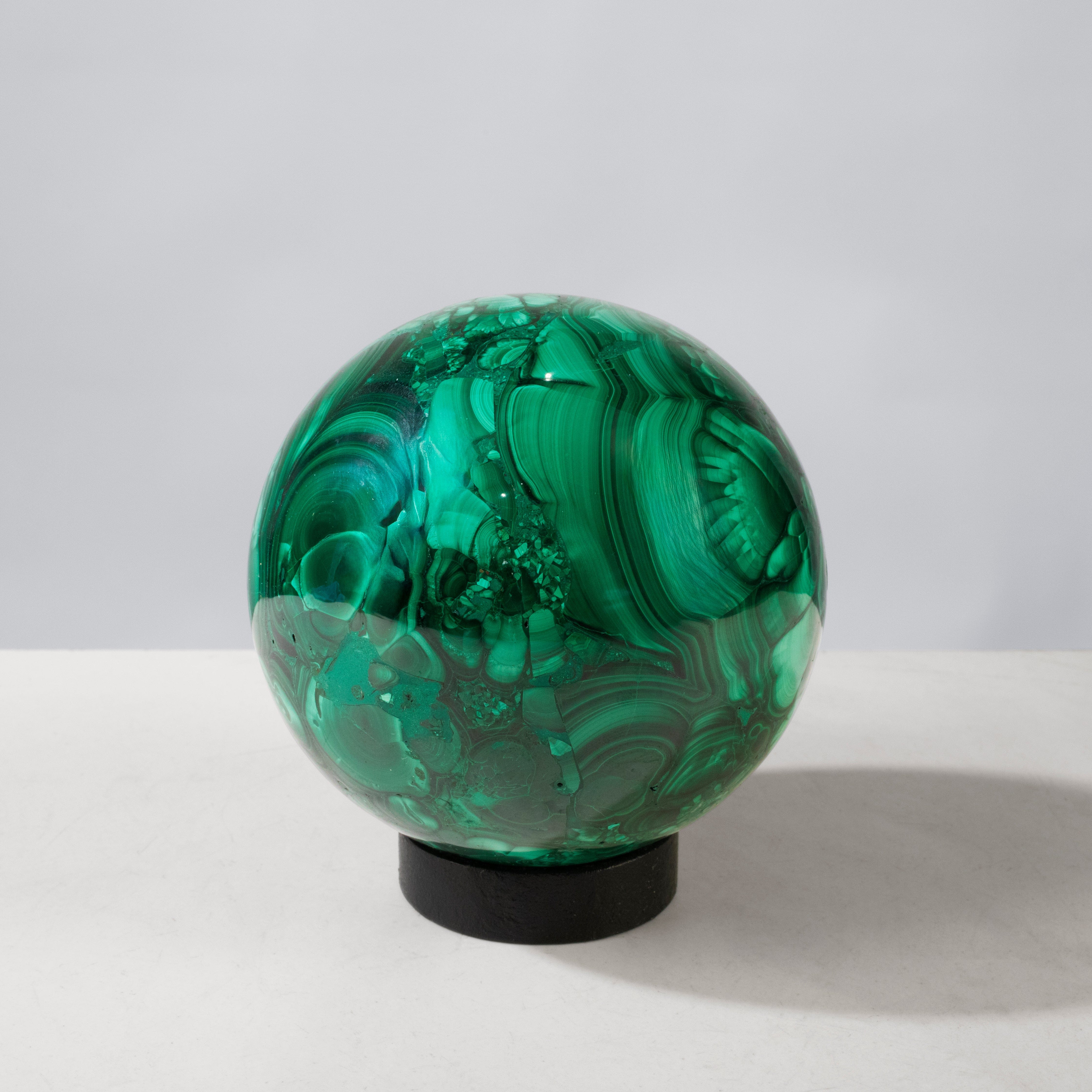 Kalifano Malachite Natural Congo Malachite Sphere - 3.75" / 1,655 grams MAS3900.001
